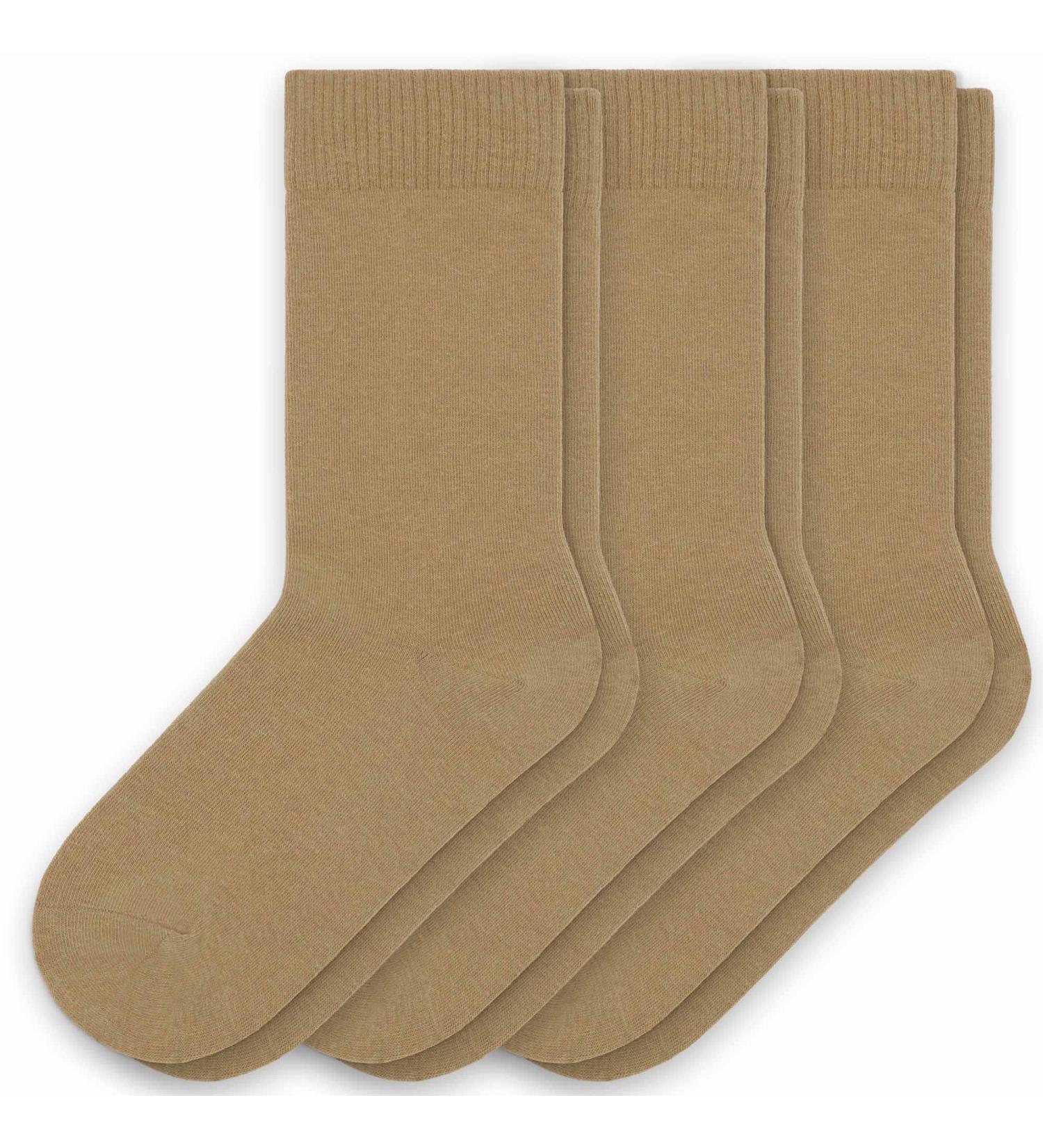 Diabetic Crew Socks 3 Pack - Sugar Free Sox Womens Health & Comfort (Size 9-11, Khaki) - Buy Online on GoSupps.com