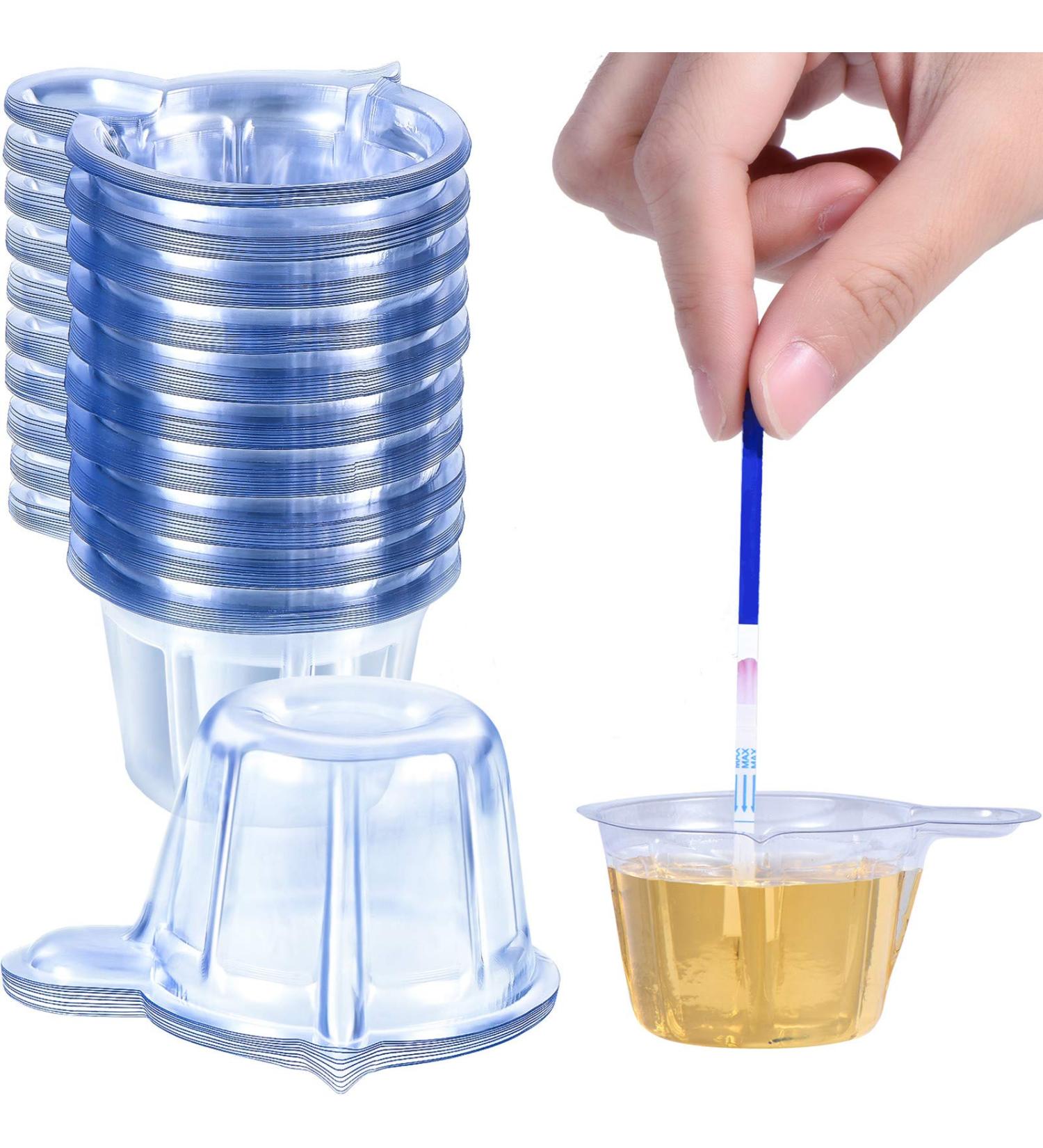 Boao Disposable Urine Collection Cup - 40ml Plastic Urine Sample Cups for Pregnancy Test (60pcs) - International Shipping Available - Buy Online on GoSupps.com