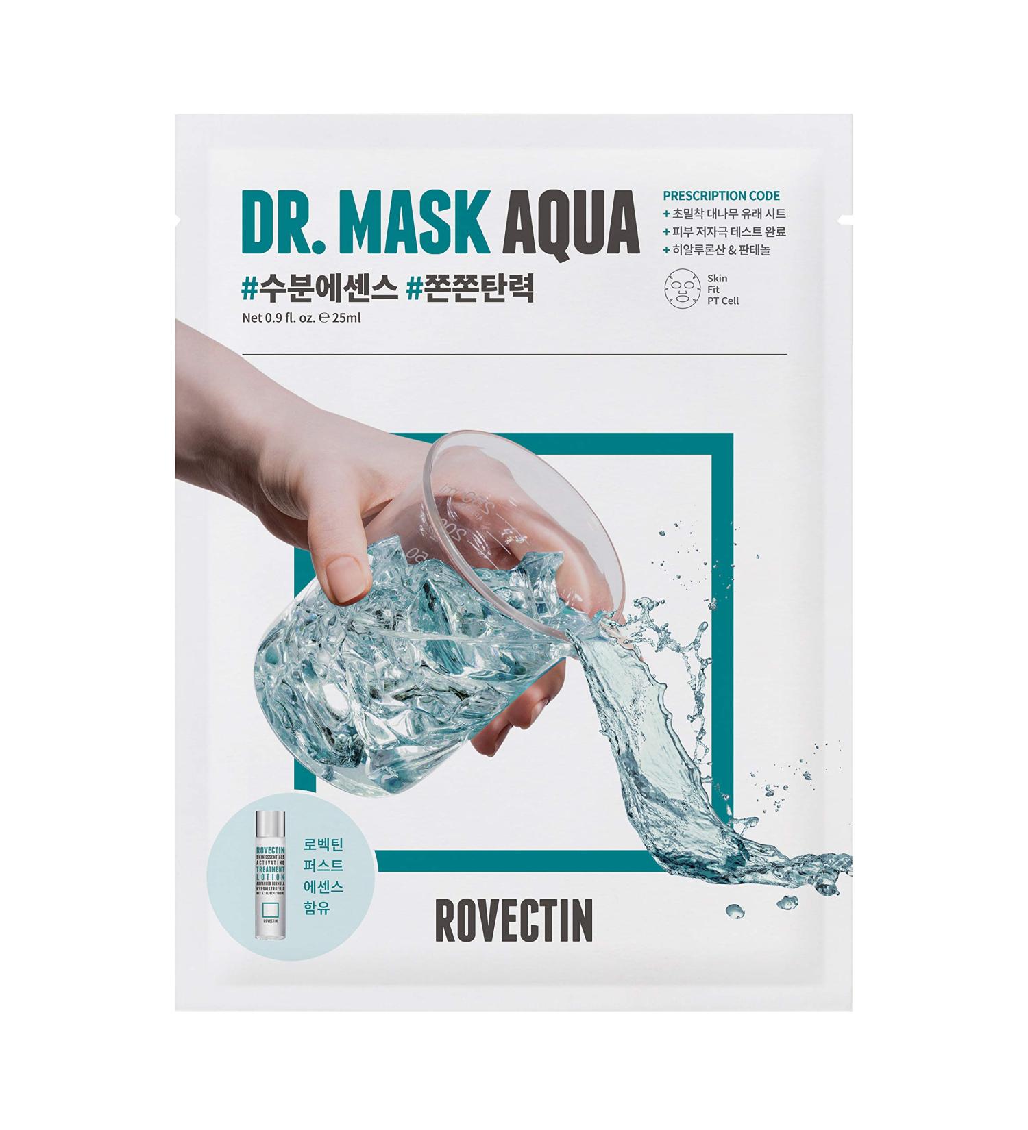 ROVECTIN Dr. Mask AQUA (5 ea.) - Hyaluronic Acid Facial Mask with Niacinamide and Panthenol - Buy Online on GoSupps.com