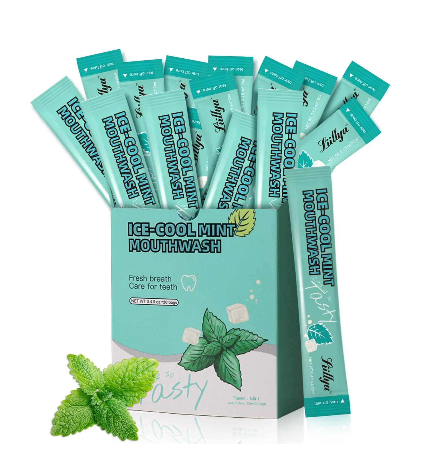 Mouthwash Travel Size Individual Mini Mouthwash Alcohol Free Cool Mint for Fresh Breath Oral Care Teeth & Gum Health TSA Compliant Portable Packets to Go 0.41 Fl Oz x 20 Packs Ice Mint - Buy Online on GoSupps.com