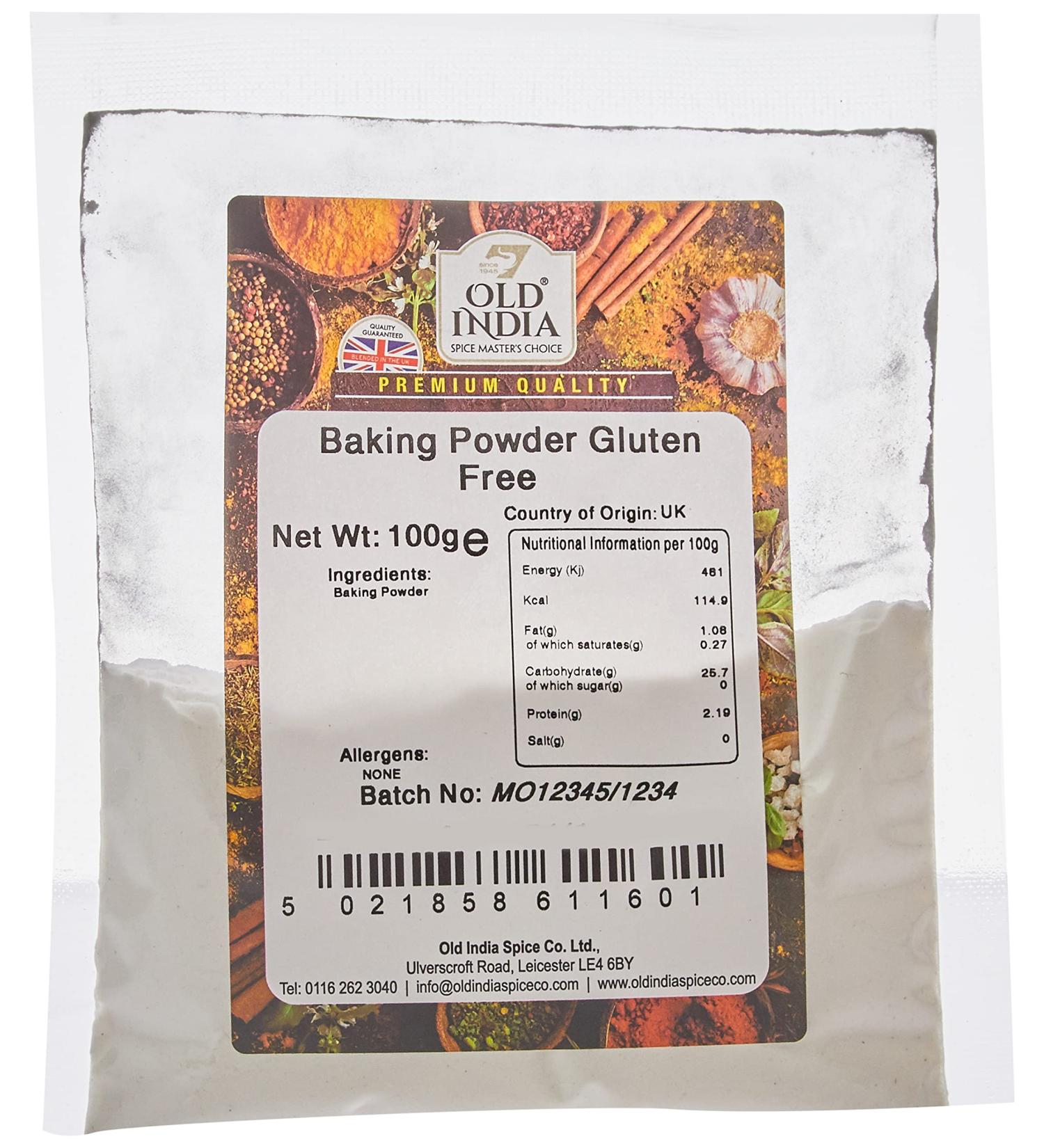 Old India Gluten Free Baking Powder - 100g - Buy Online on GoSupps.com