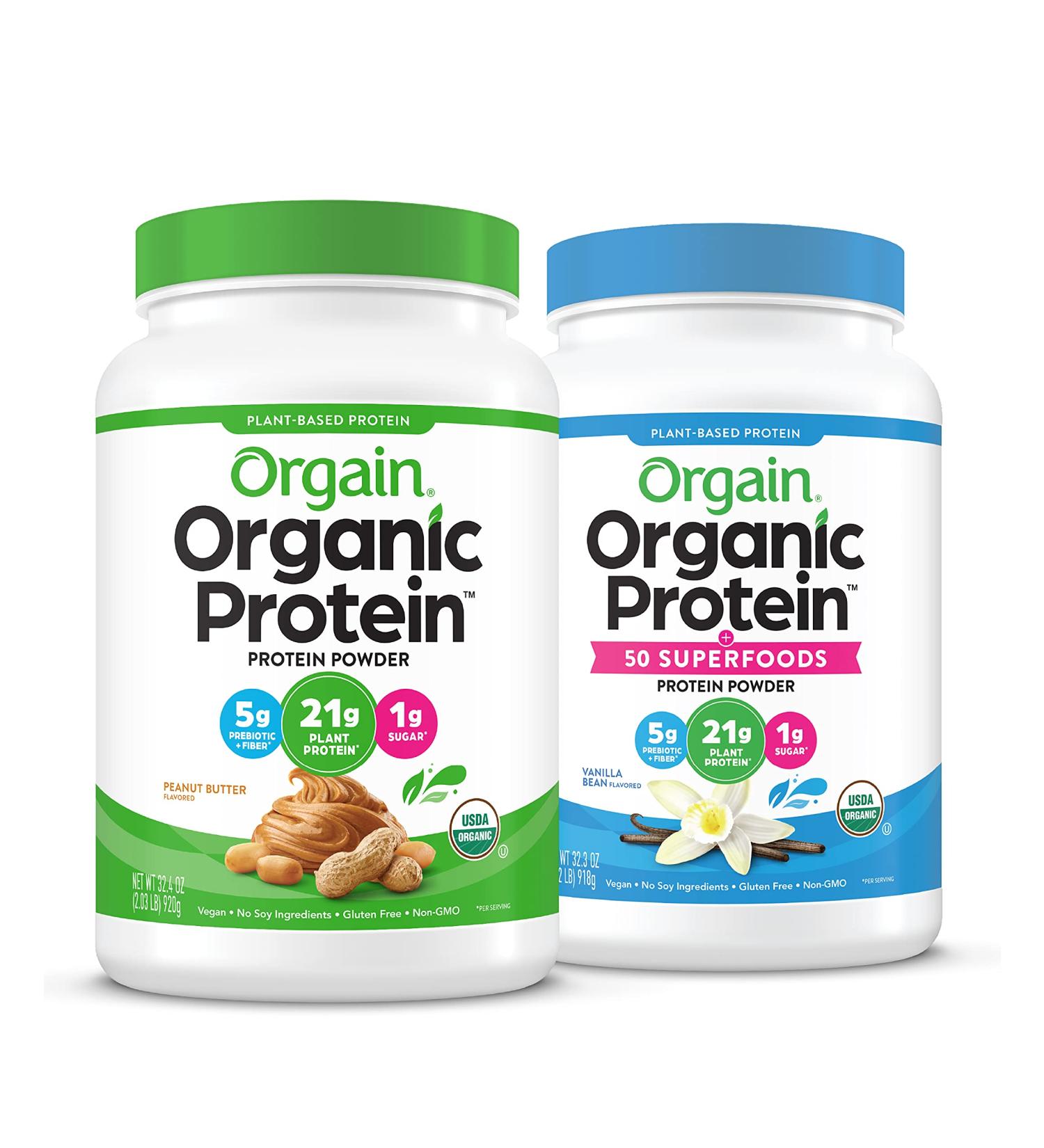 Orgain Organic Vegan Protein Powder + Superfoods Powder Bundle (2.03 Lb + 2.02 Lb) - Buy Online on GoSupps.com