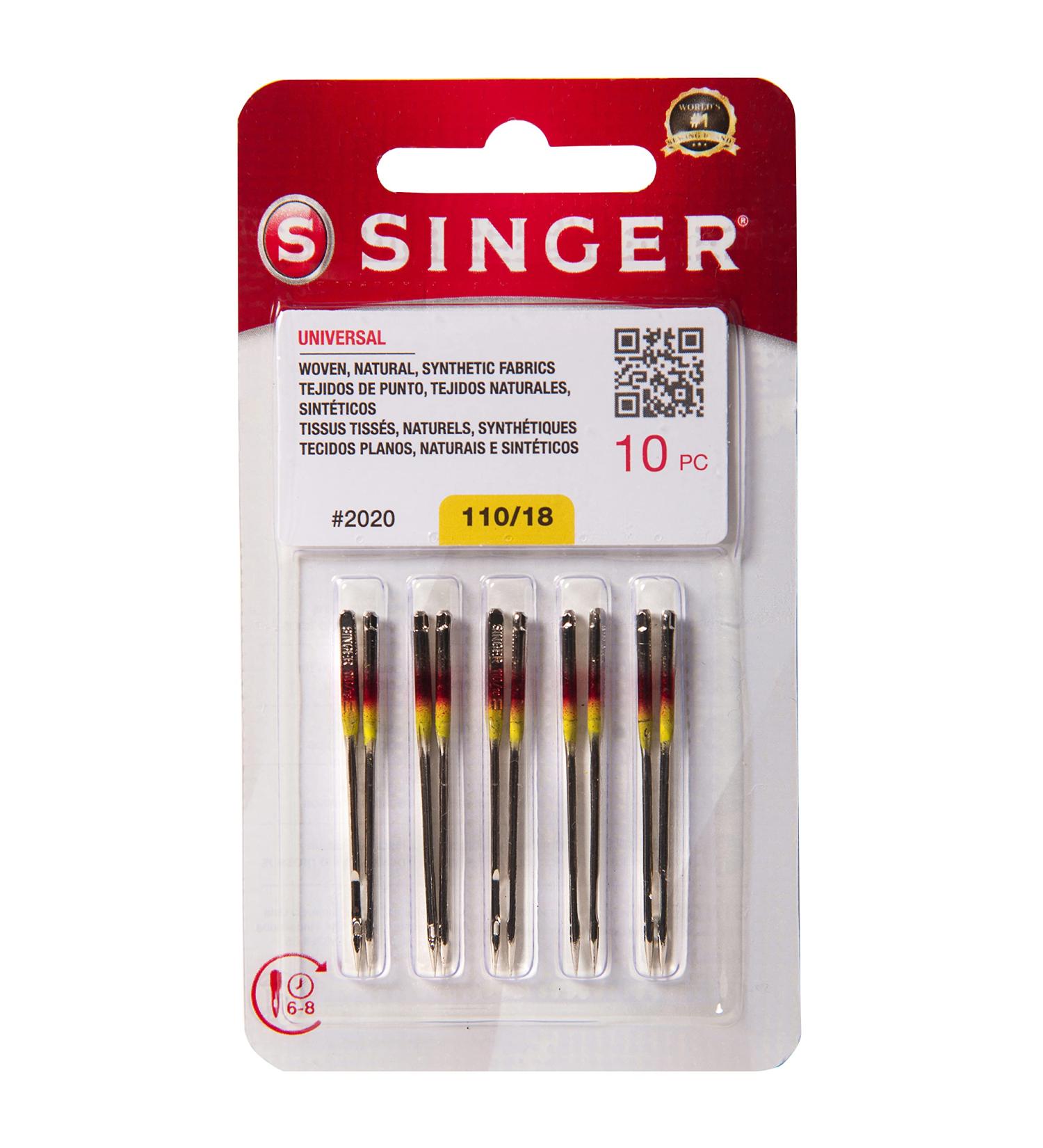 SINGER 10-Pack Universal 2020 Sewing Machine Needles, Size 110/18