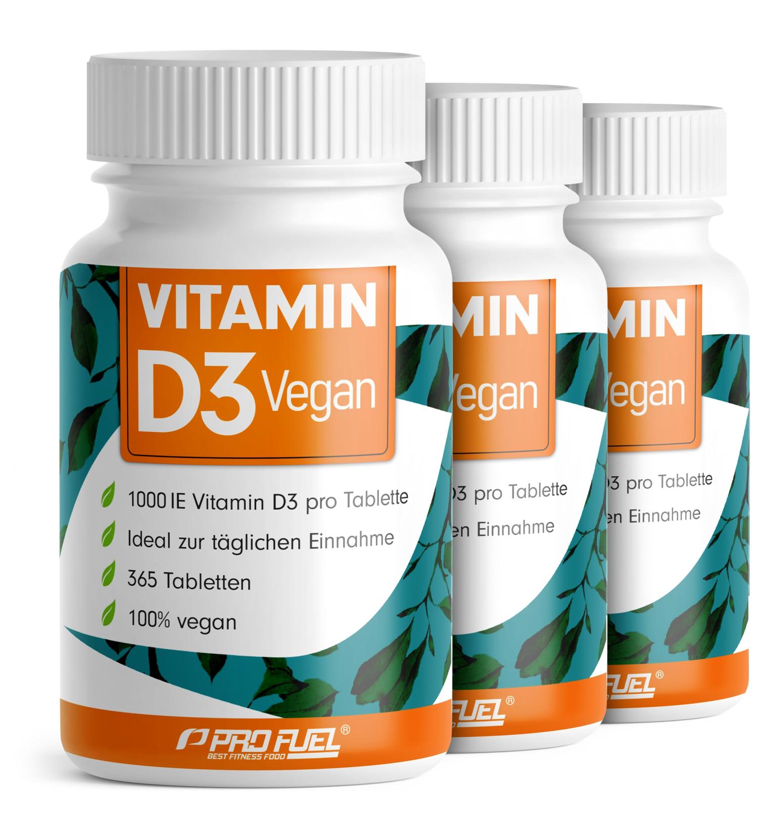Vegan Vitamin D3 1000 IU - 1095 High-Dose Tablets for Immune Support & Bone Health - Pure Lab-Tested Formula - 3x365 Tablets - Buy Online on GoSupps.com