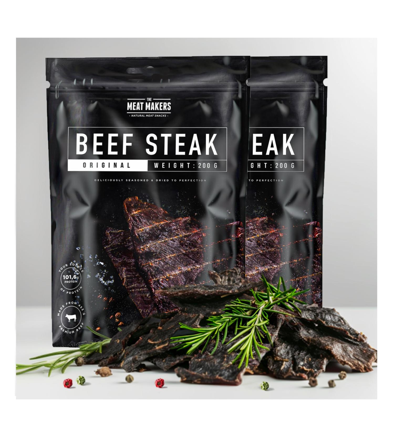 Buy The Meat Makers Original Beef Jerky - 400g Protein-Rich Dried Beef Snack | International Shipping Available - Buy Online on GoSupps.com