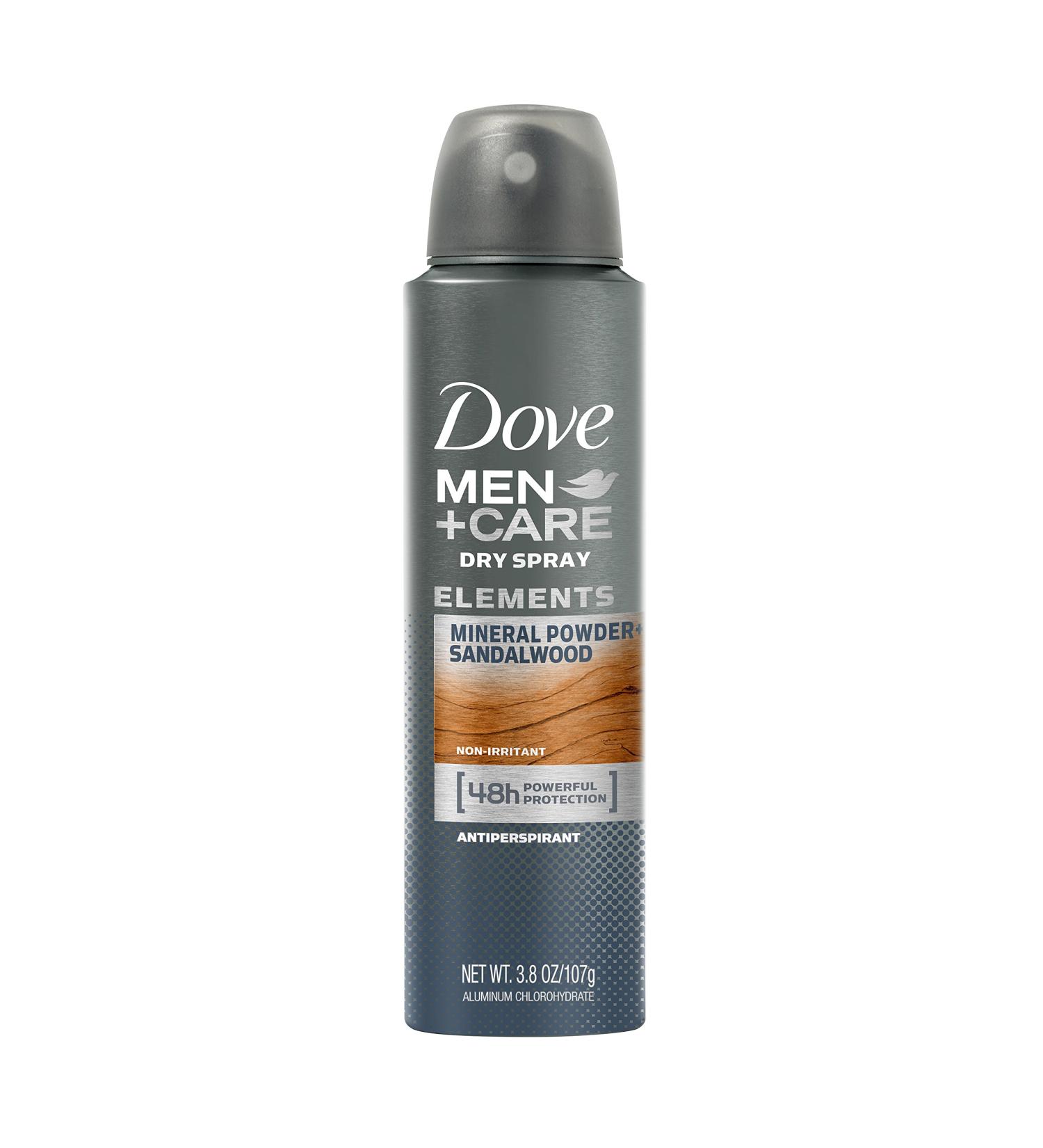 Buy Dove Men+Care Elements Antiperspirant Dry Spray - Mineral Powder & Sandalwood 3.8 oz | International Shipping Available - Buy Online on GoSupps.com