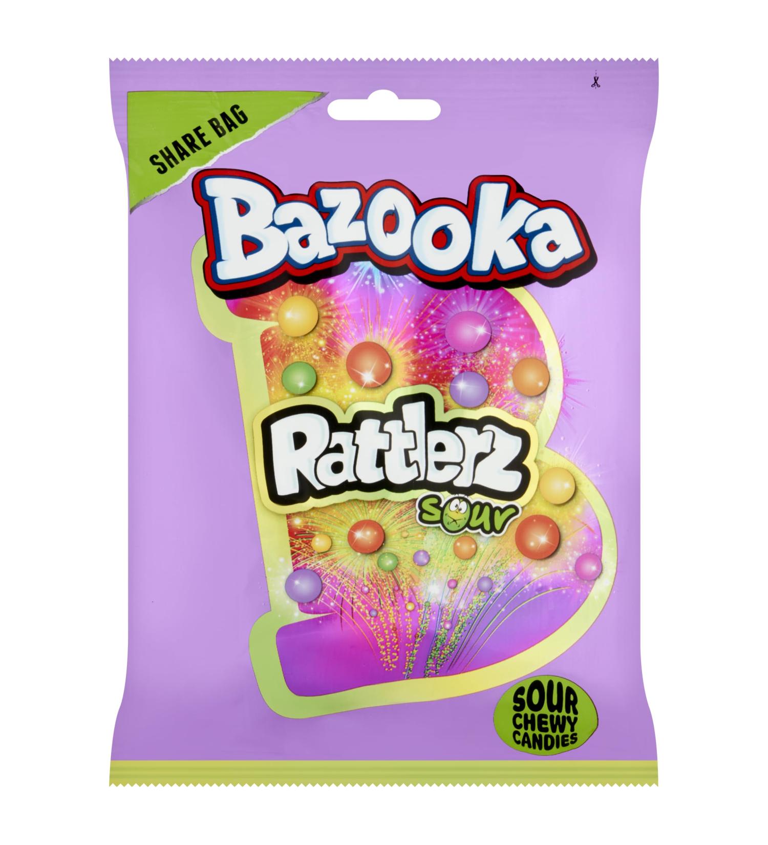 Bazooka Candy Brands Bazooka Rattlerz Sours Fruity Chew Candy 120g