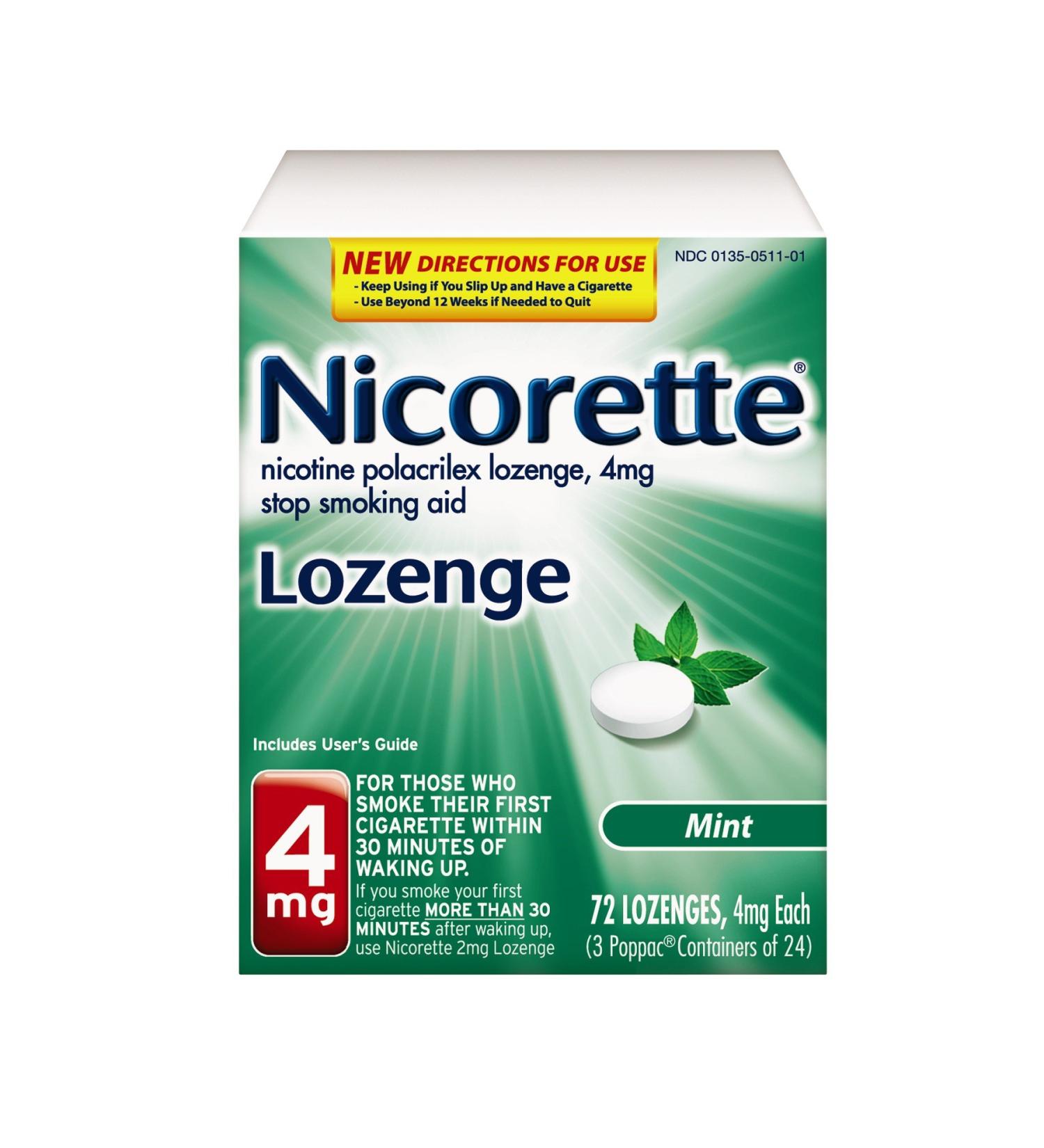 Nicorette Mini Nicotine Lozenges Mint 4mg 72ct Pack - Quit Smoking Aid - Buy Online on GoSupps.com