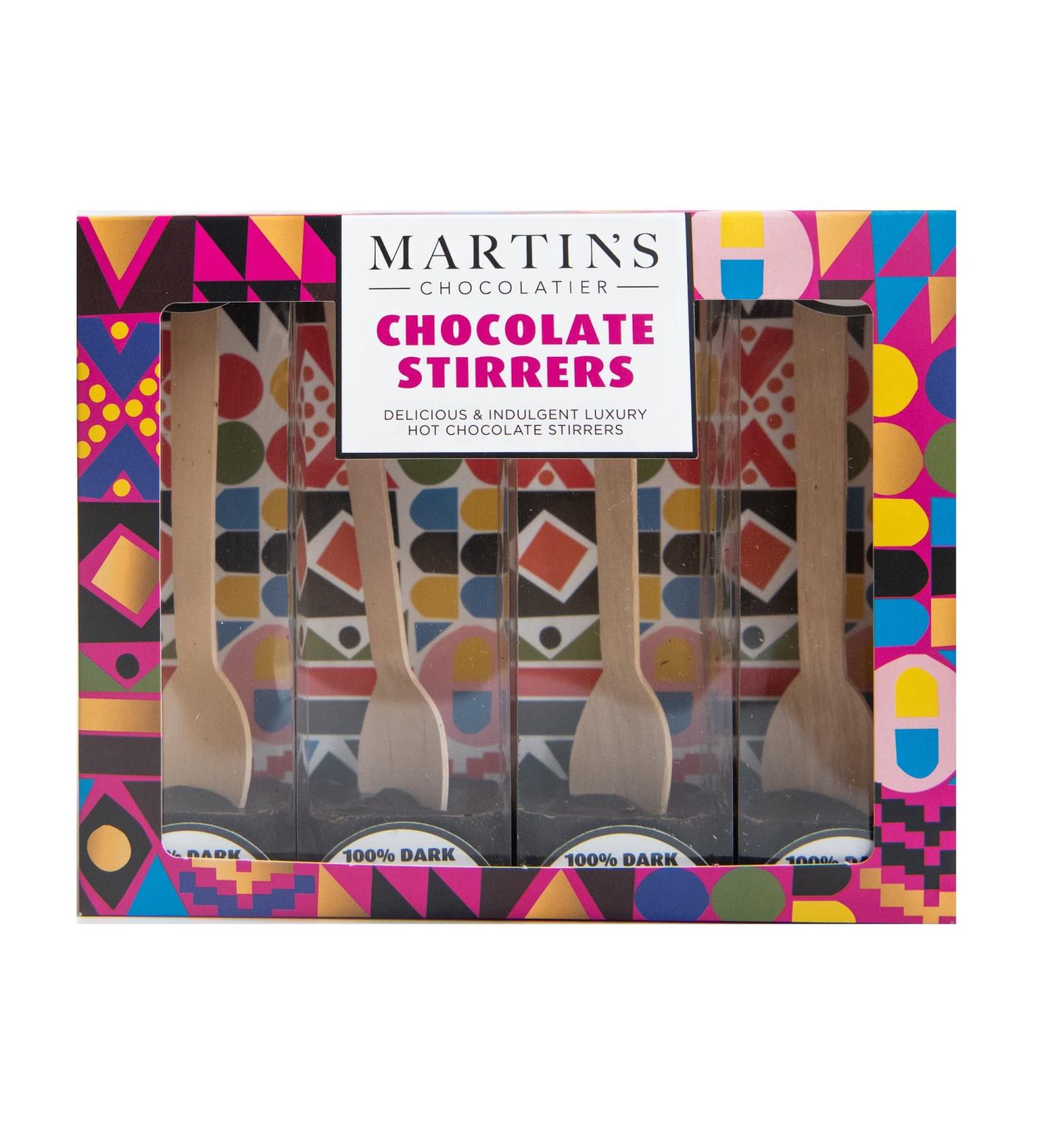 Martin's Chocolatier 100% Dark Chocolate Stirrers Set of 2 | Hot Chocolate Spoons with Marshmallows | Flavored Chocolate Dri - Buy Online on GoSupps.com