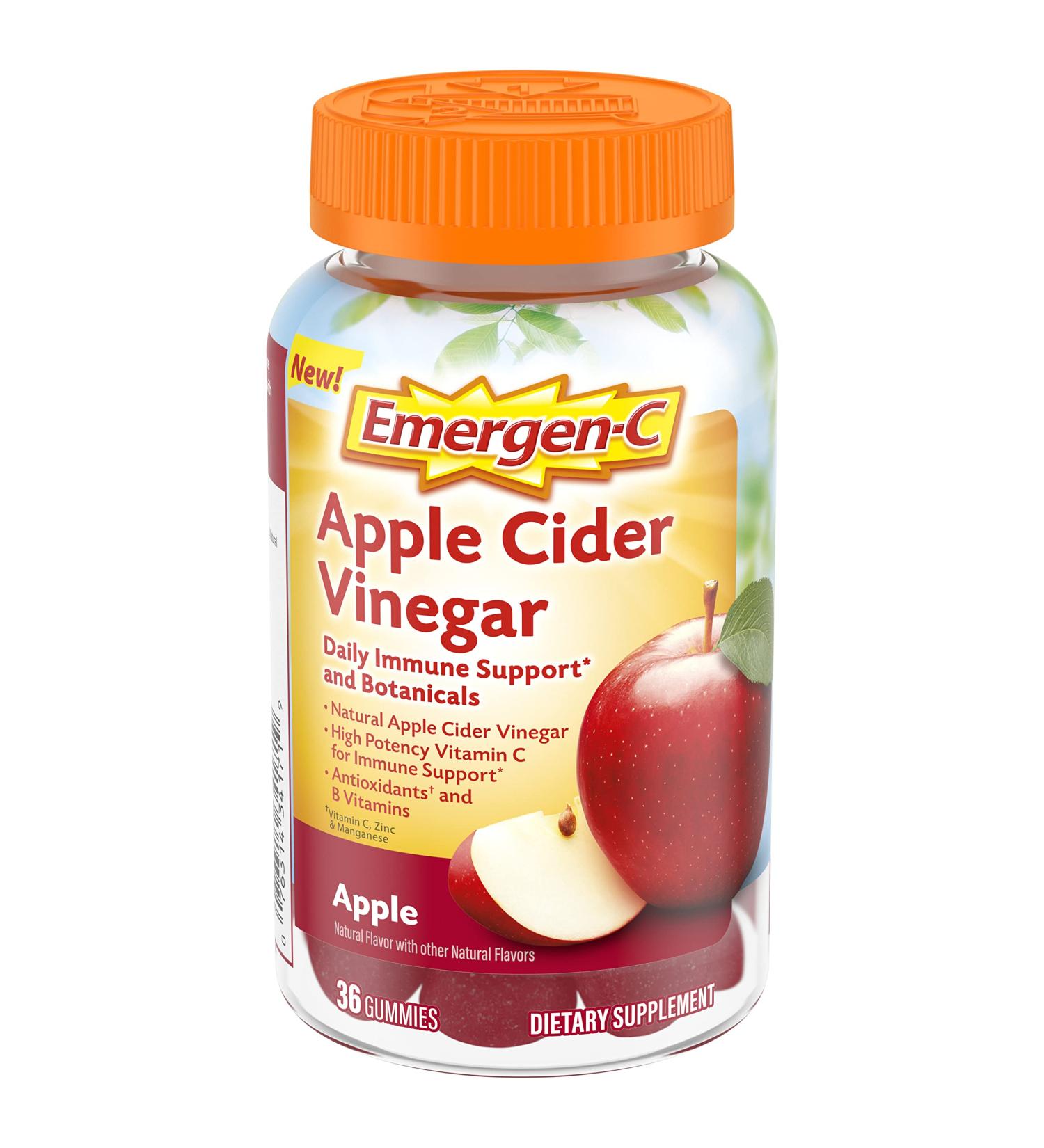 Emergen-C Apple Cider Vinegar Vitamin C Gummies Dietary Supplement for Immune Support Apple - 36 Count 1