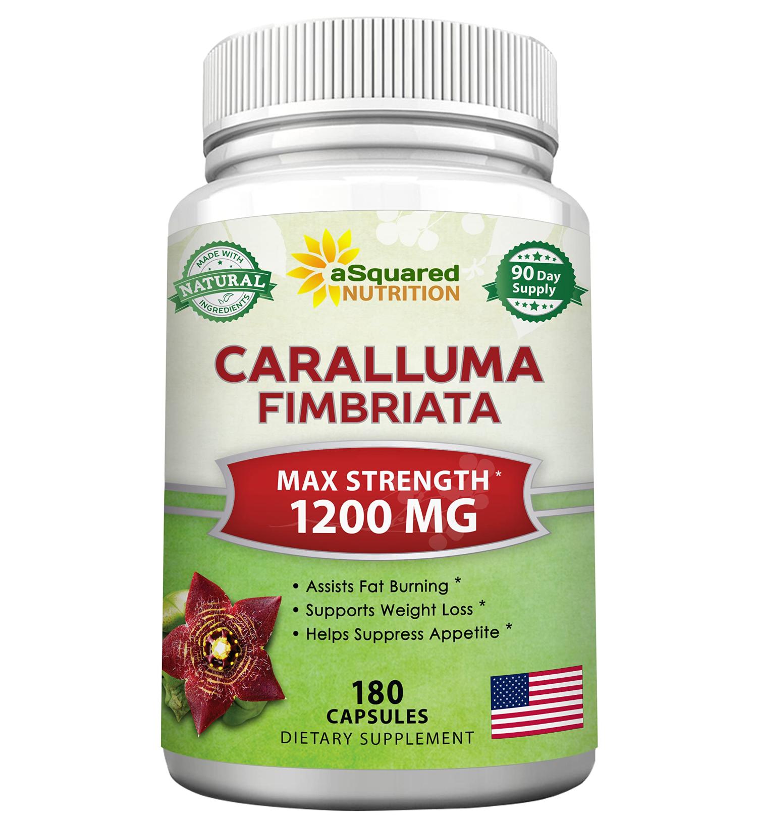 Caralluma Fimbriata 1200mg - 180 Capsules | Natural Weight Loss Diet Pill | Appetite Suppressant & Energy Booster | Max Strength Fat Burn | Plant Root Extract - Buy Online on GoSupps.com