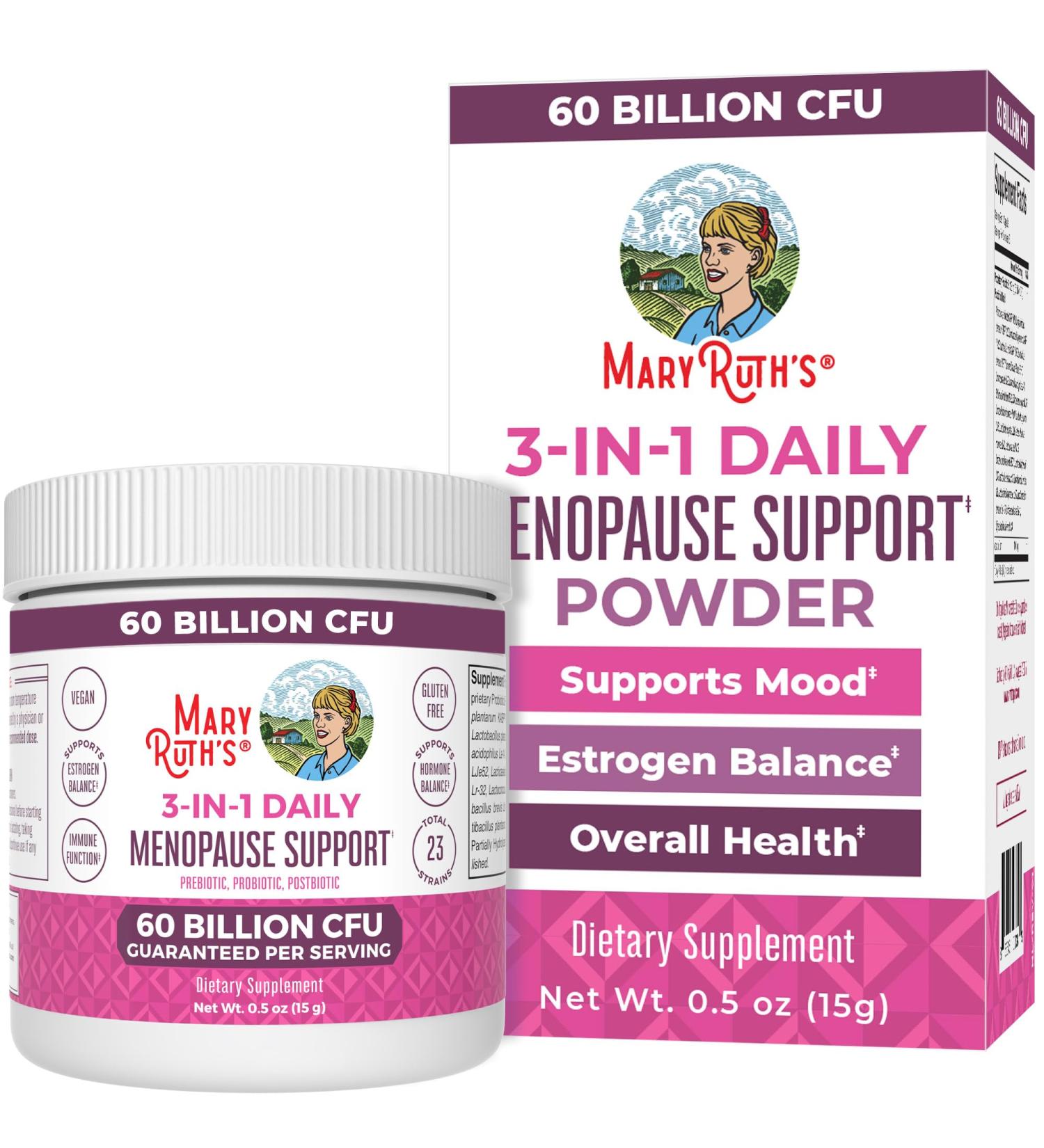 MaryRuth Organics Menopause Probiotics for Women | 3-in-1 Hormonal Support & Estrogen Supplement | Clinically Tested | 60 Billion CFU | Allergen Free | International Shipping - Buy Online on GoSupps.com