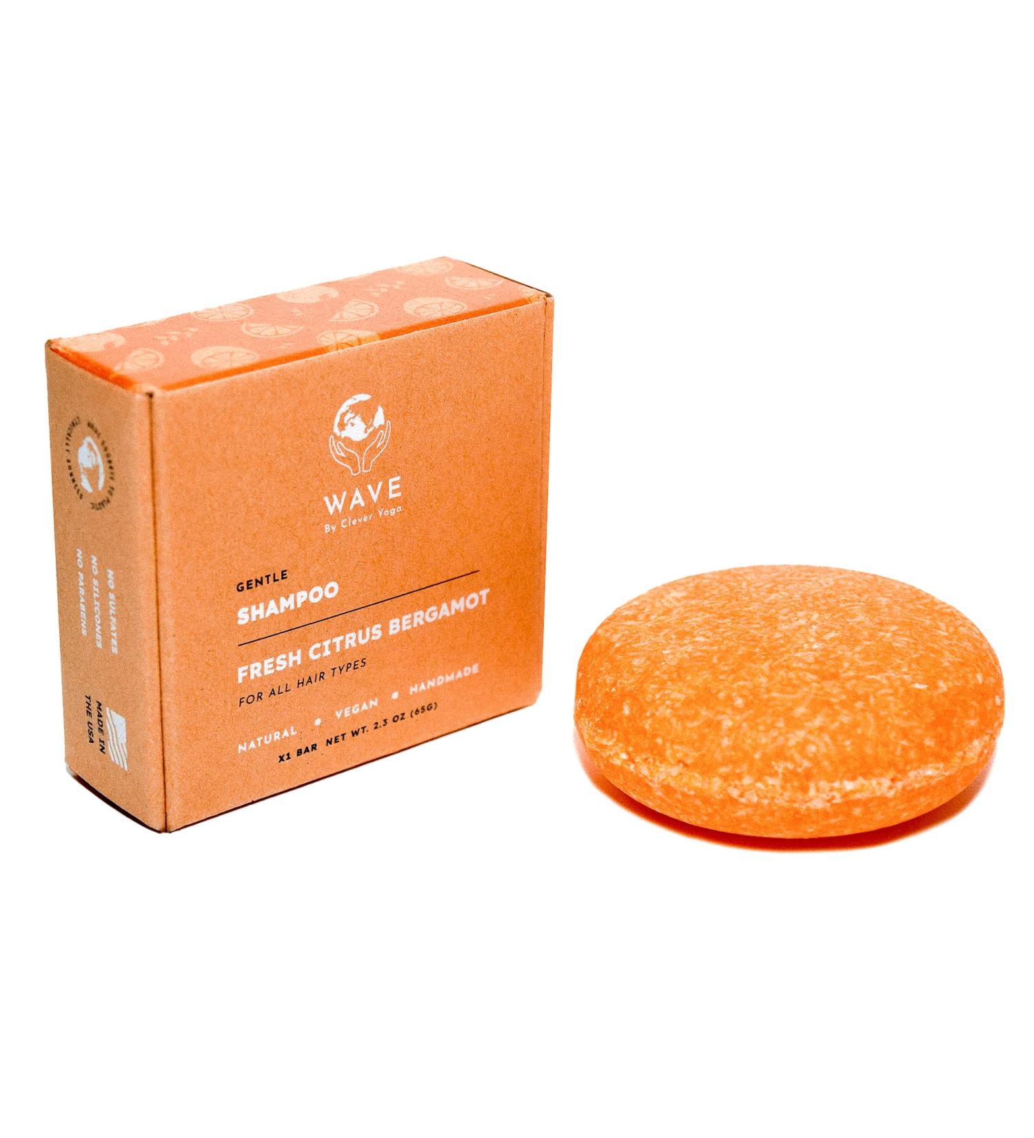 Clever Yoga Fresh Citrus Shampoo Bar - Vegan Solid Bar for All Hair Types - Travel-Friendly & Frizz-Free Haircare Solution (1 Bar) - Buy Online on GoSupps.com