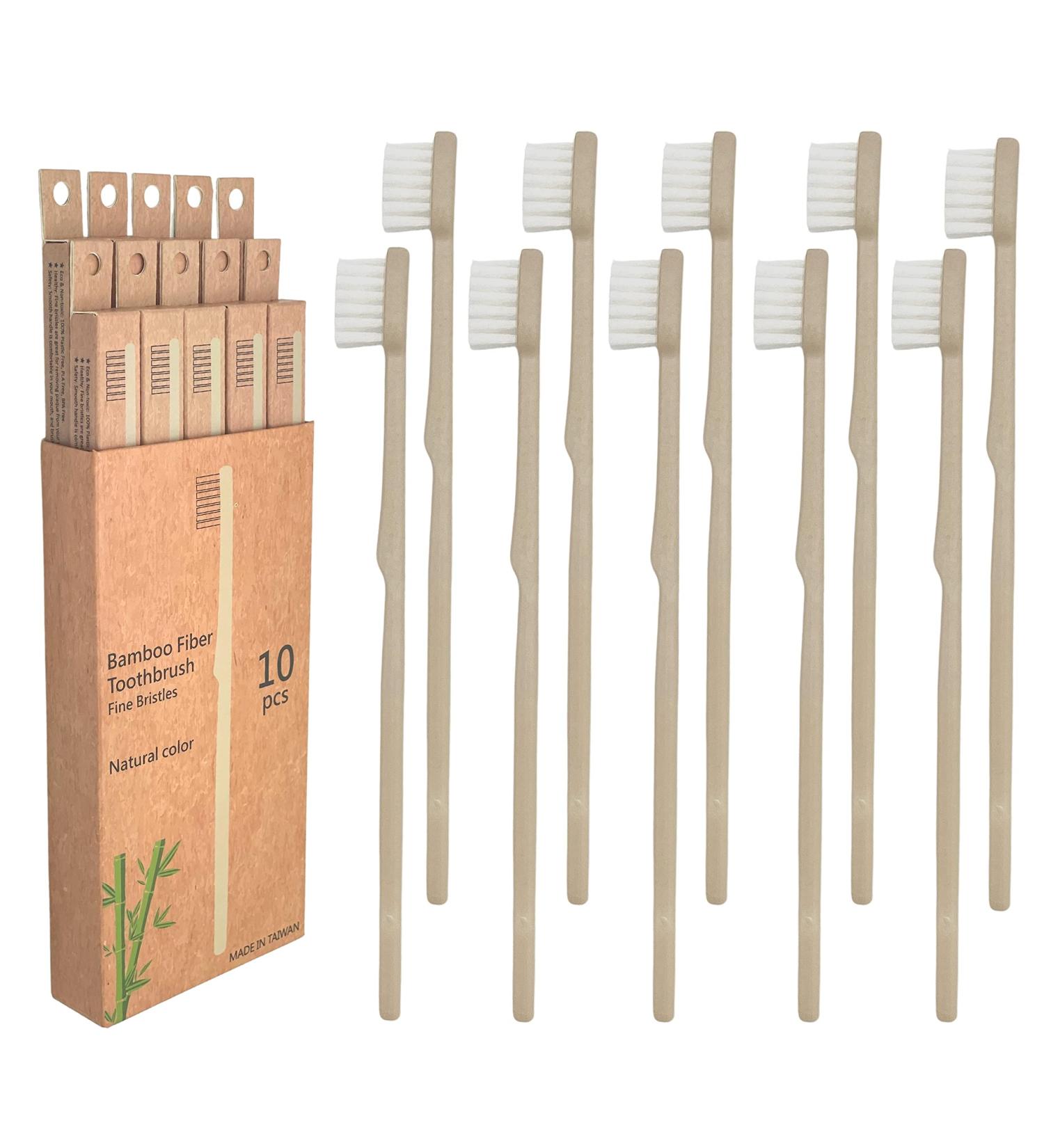 BLUEOWLSHIELD CHANYI Bamboo Toothbrushes - Medium - 100% Plant-Based Bamboo-Fiber Composite - BPA Free Bristles - 10 Pack - Buy Online on GoSupps.com