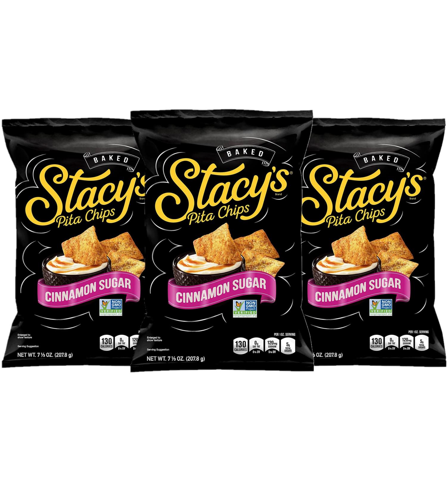 Stacy's Cinnamon Sugar Pita Chips - Pack of 3 | Delicious Snack Option - Buy Online on GoSupps.com