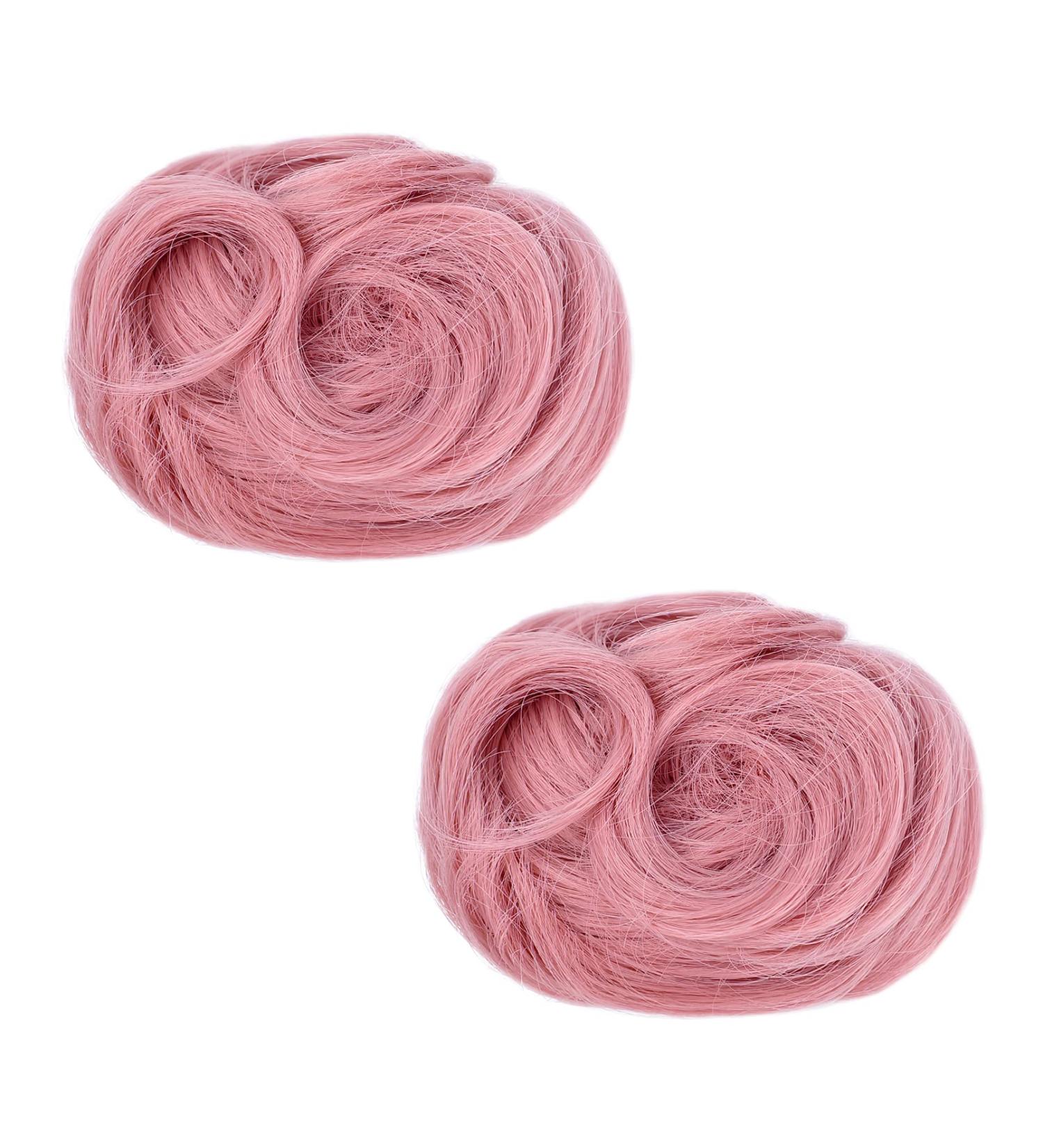 REECHO 2 PCS Mini Claw Clip in Messy & Cat Ears Hair Bun Extensions Wig Accessory Updo Hairpieces for Women Girls (Pack of 2-3.5" Wavy Light Pink) Pack of 2-3.5" Wavy Light Pink - Buy Online on GoSupps.com