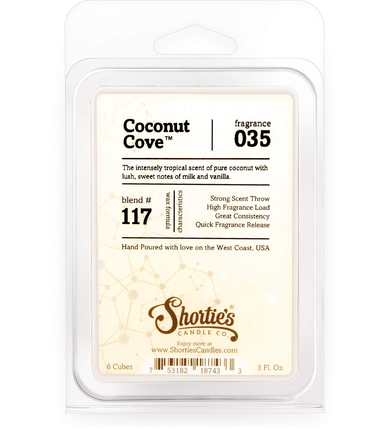 Buy Shortie s Candle Coconut Cove Wax Melts - Highly Scented 3 Oz Bar | Natural Oils Fruit & Berry Air Freshener Cubes - International Shipping Available - Buy Online on GoSupps.com