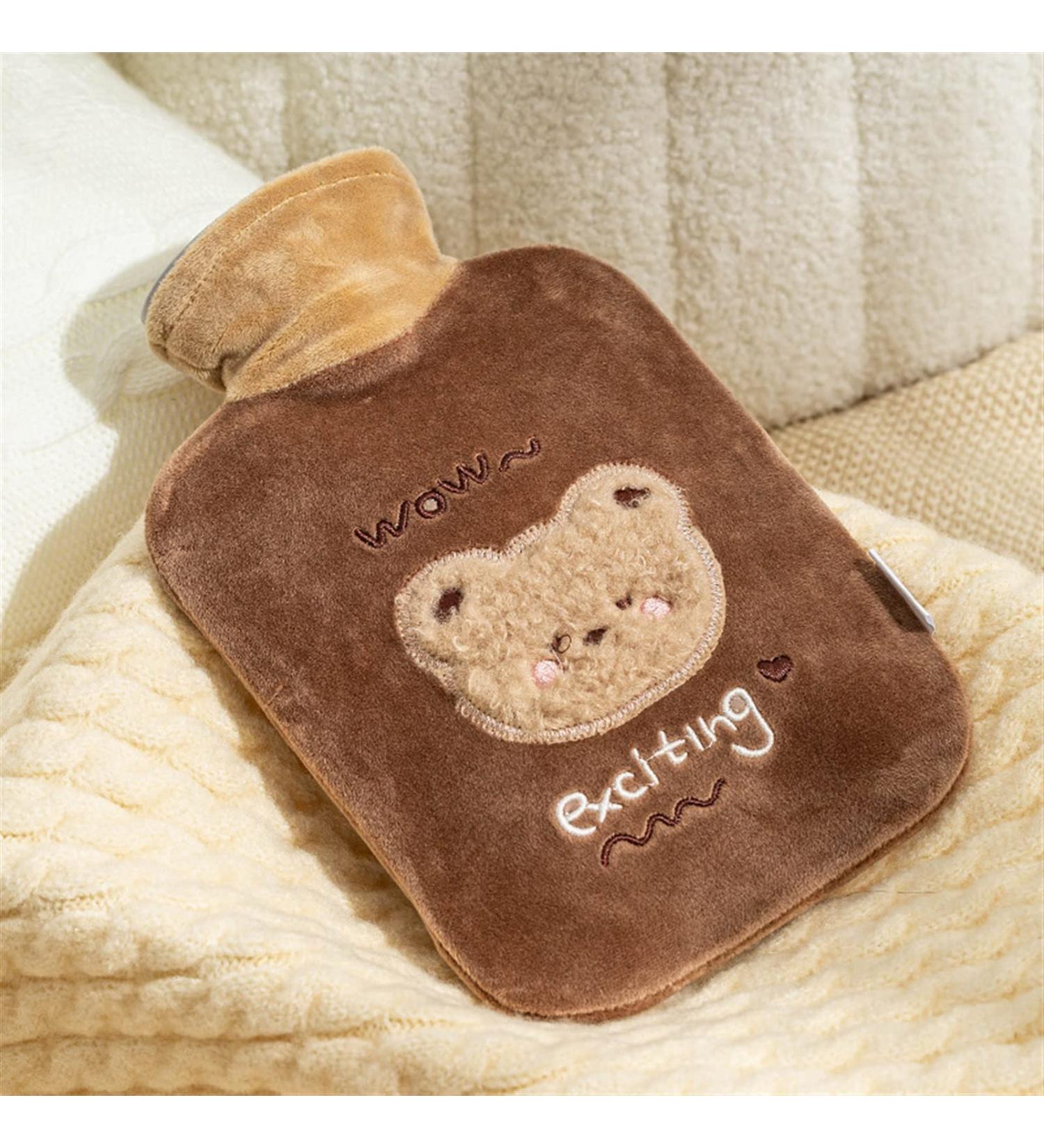 Heat bottle heating cushion Heat bottle compress hot bottle with cover water heat pack cold winter foot warmer bag for foot warmers cramps pain relief (02 size: 500 ml)