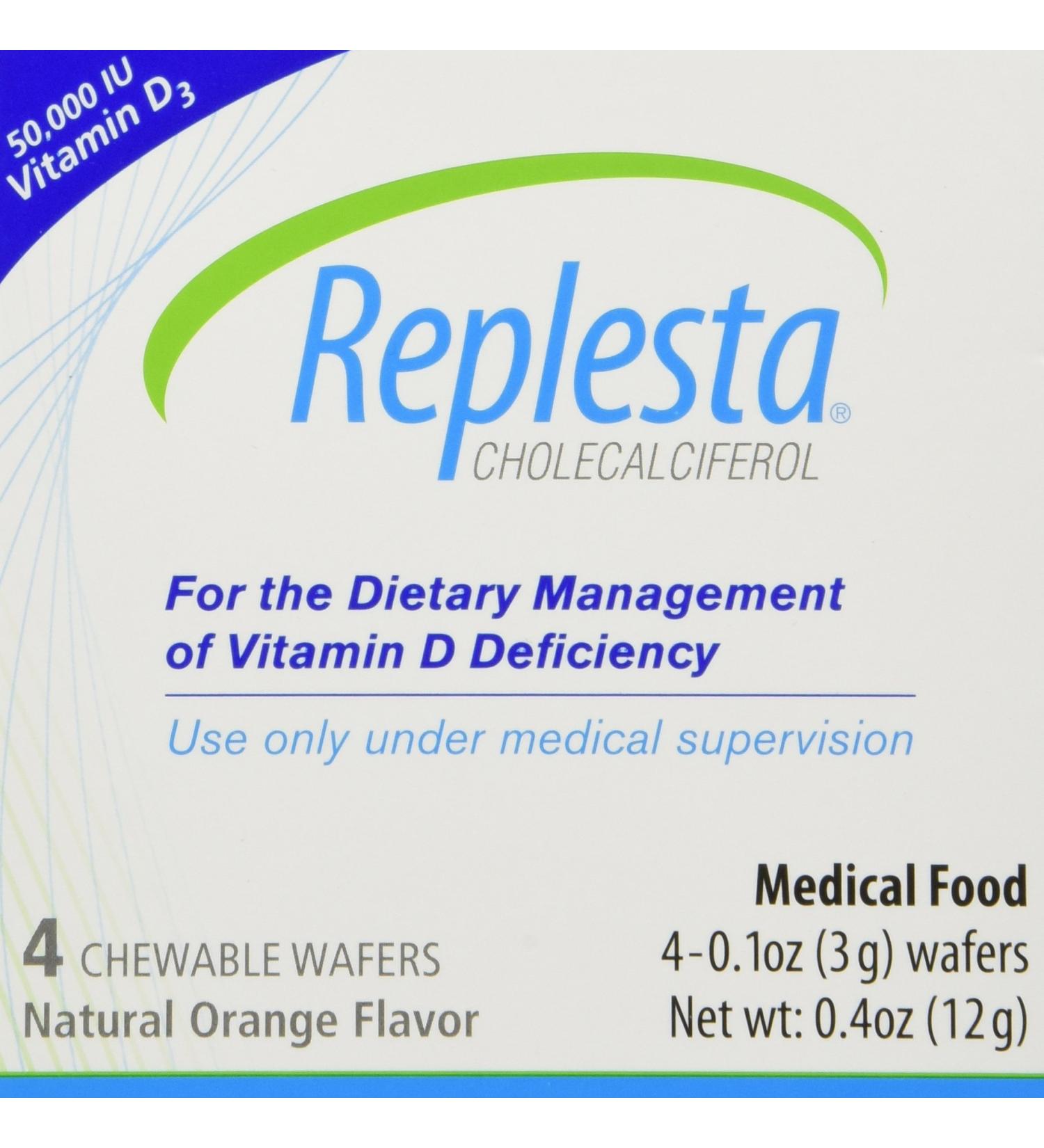 Replesta Cholecalciferol 50000 IU - Natural Orange Chewable Wafers (4 Count) - Buy Online on GoSupps.com