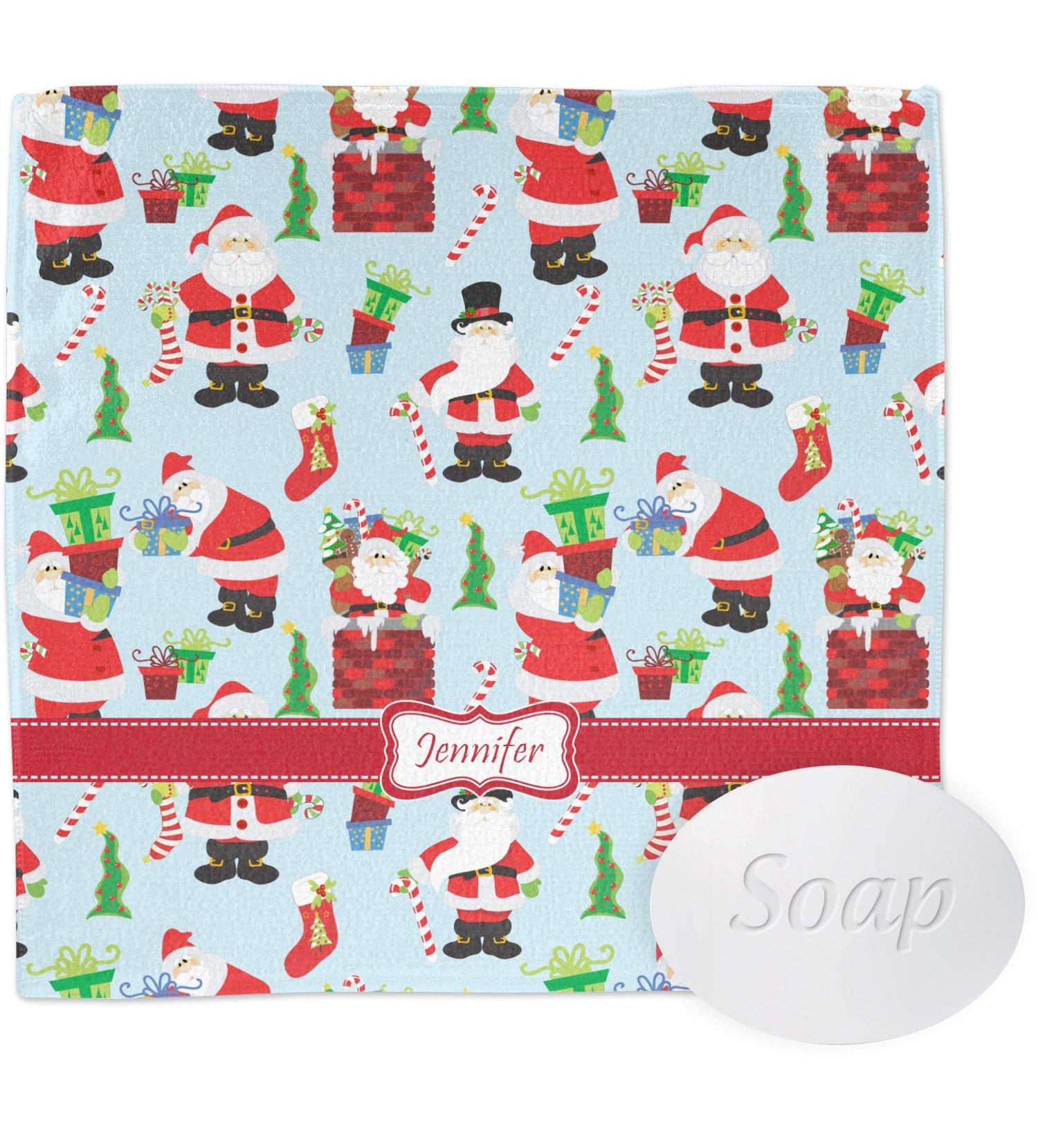 YouCustomizeIt Personalized Santa and Presents Washcloth w/Name or Text