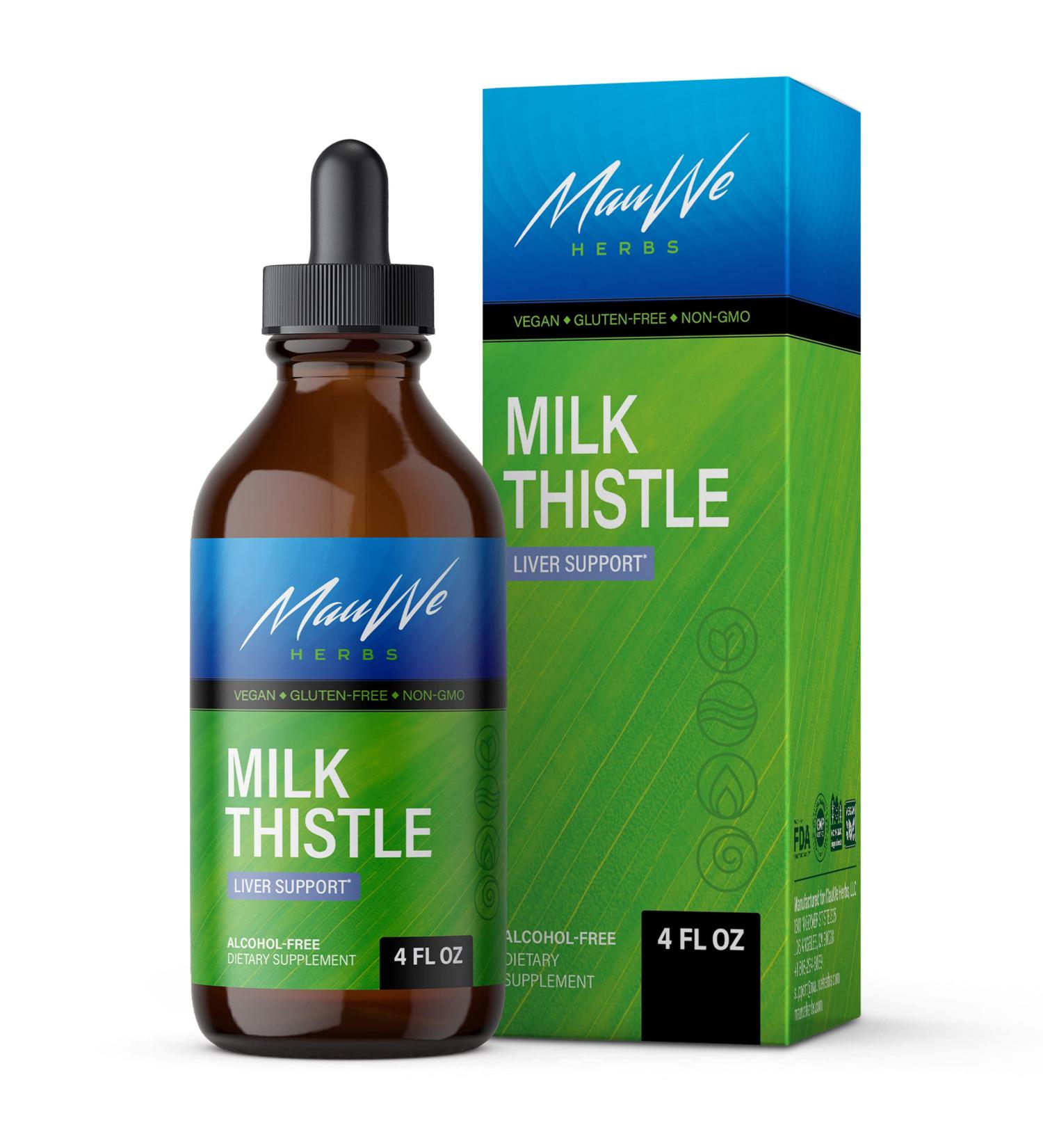 Organic Milk Thistle Liver Detox Drops - 4 fl. Oz - Liver Support Supplement - Buy Online on GoSupps.com
