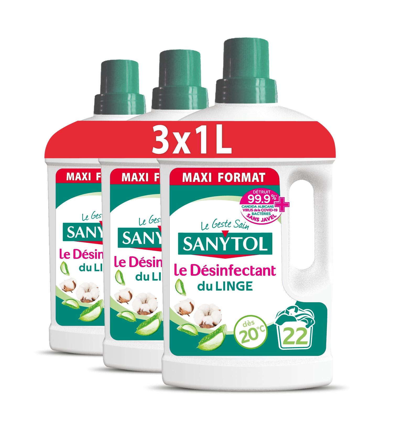 Sanytol Laundry Disinfectant Aloe Vera Cotton Flowers 1 Liter - Pack of 3 - Buy Online on GoSupps.com