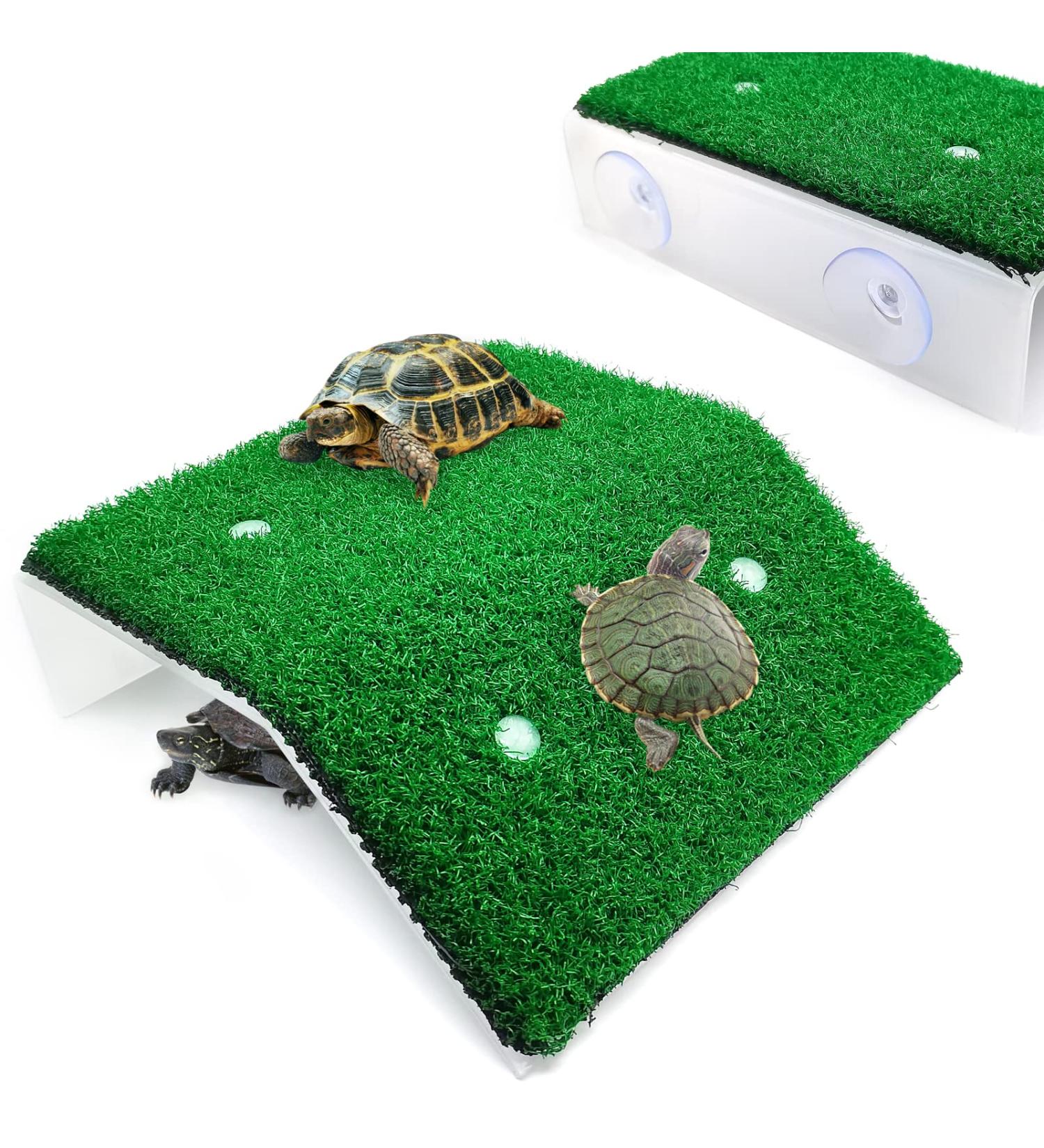 Keedolla Turtle Basking Platform: Large Green Grass Ramp for Aquarium - Ideal Tortoise Resting Terrace & Reptile Pier - Buy Online on GoSupps.com