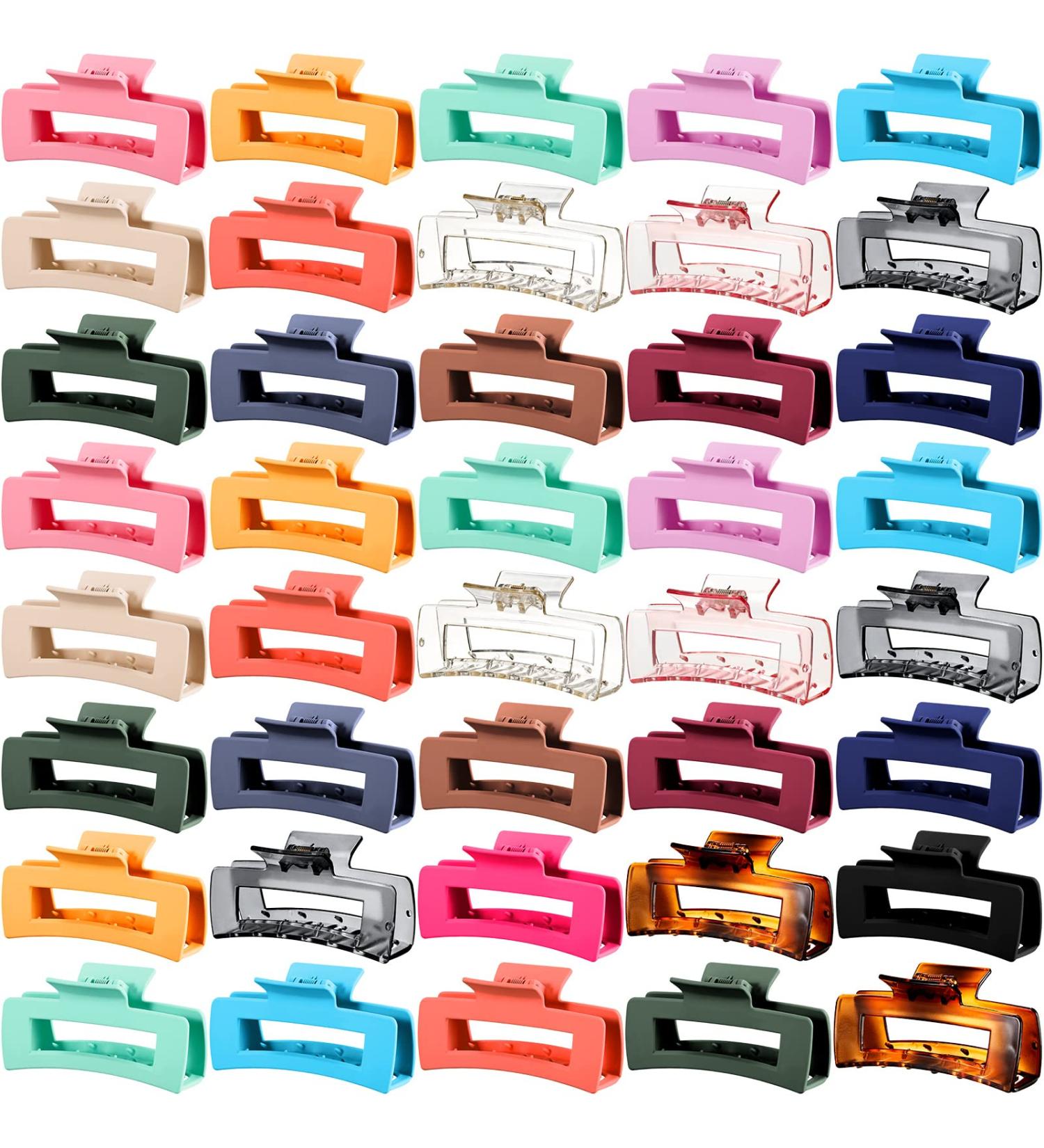 36-Piece 4.1 inch Large Hair Claw Clips - Matte Finish, Strong Hold Plastic Barrettes for Women & Girls - 18 Color Options - Buy Online on GoSupps.com