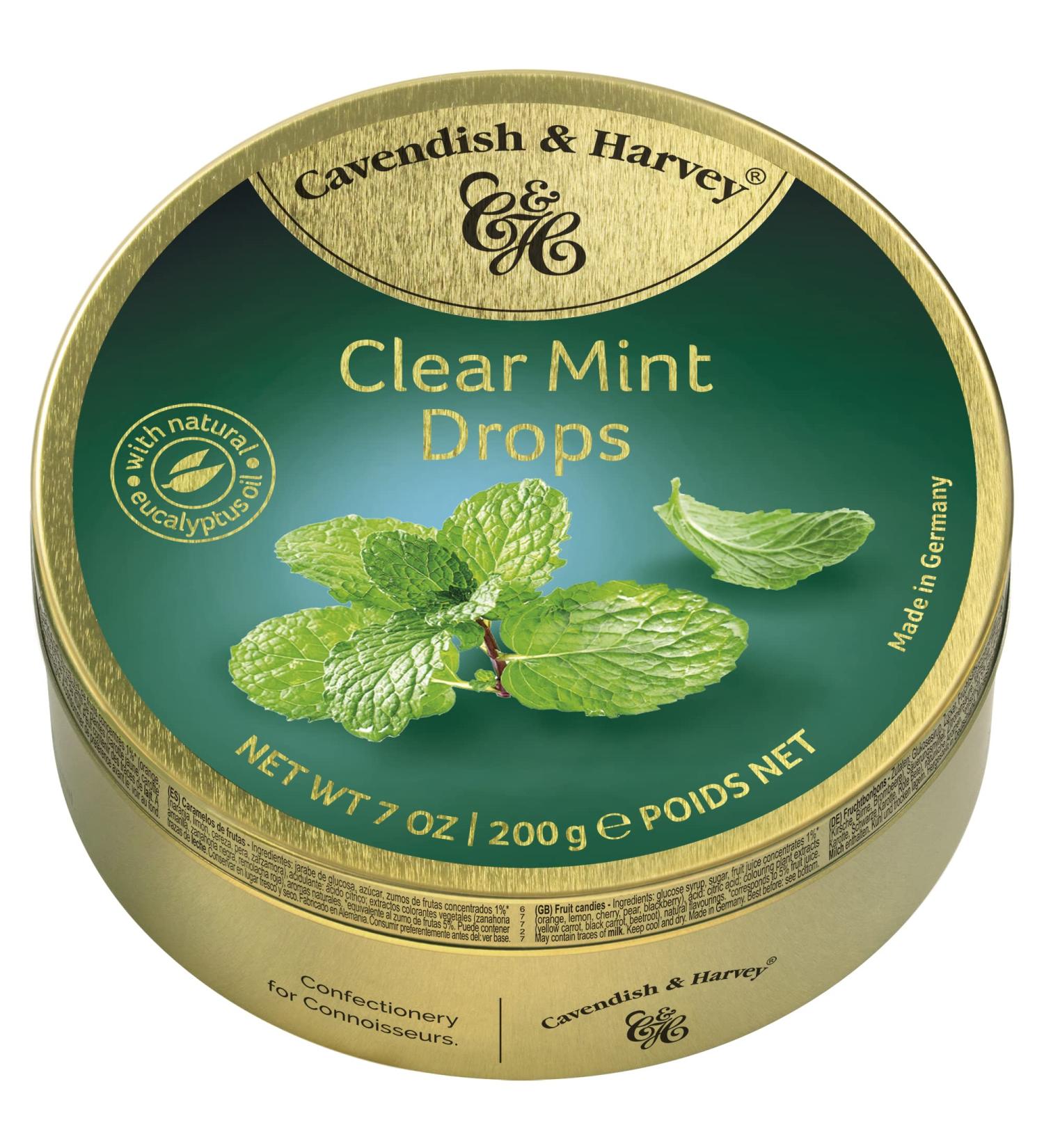 Cavendish & Harvey | Clear Mint Drops | 7 Ounce Tin