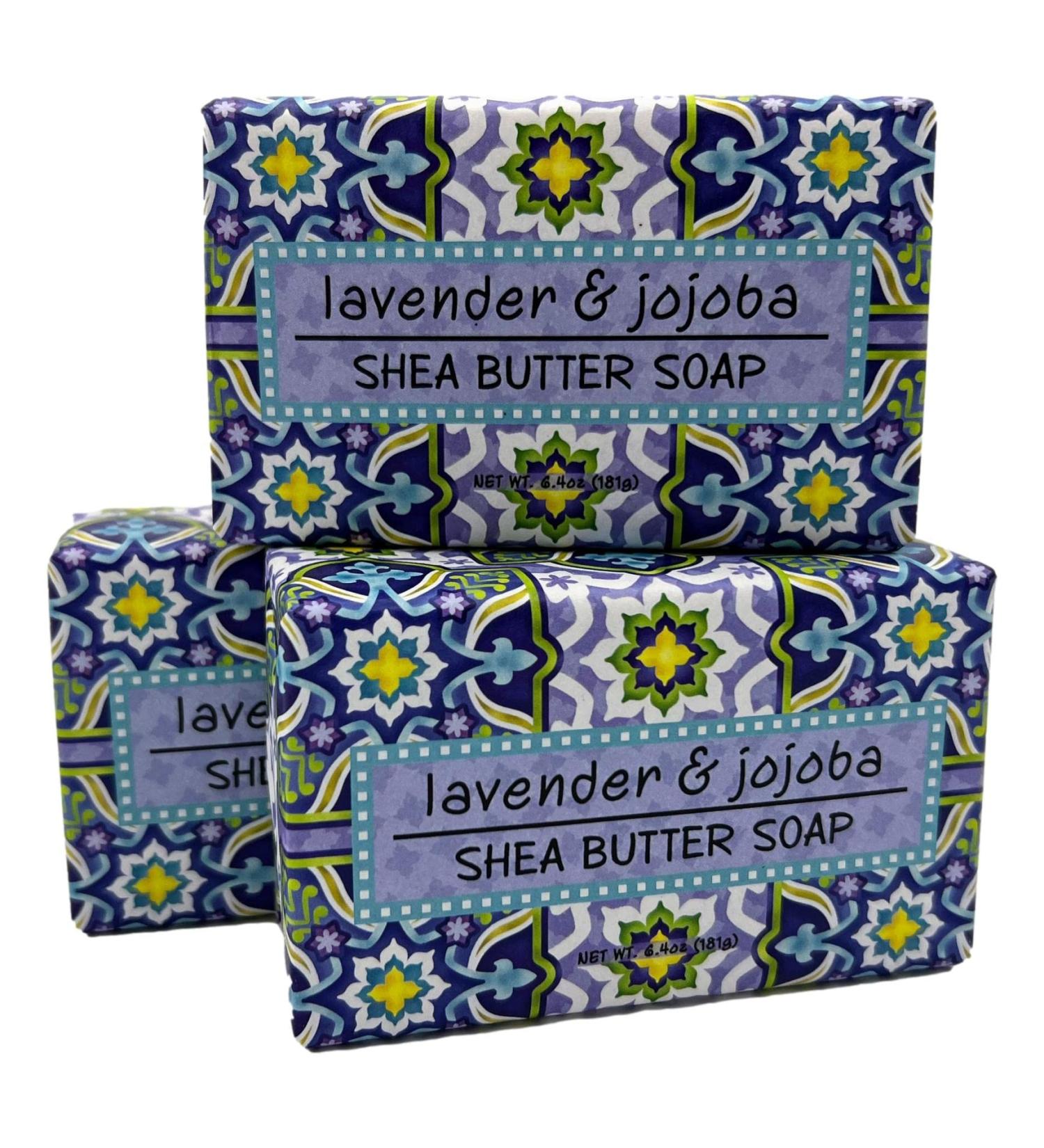 Lavender & Jojoba Shea Butter Soap - Set of 3 Bars | Nourishing & Moisturizing | 6.4 Ounces Each | International Shipping Available - Buy Online on GoSupps.com