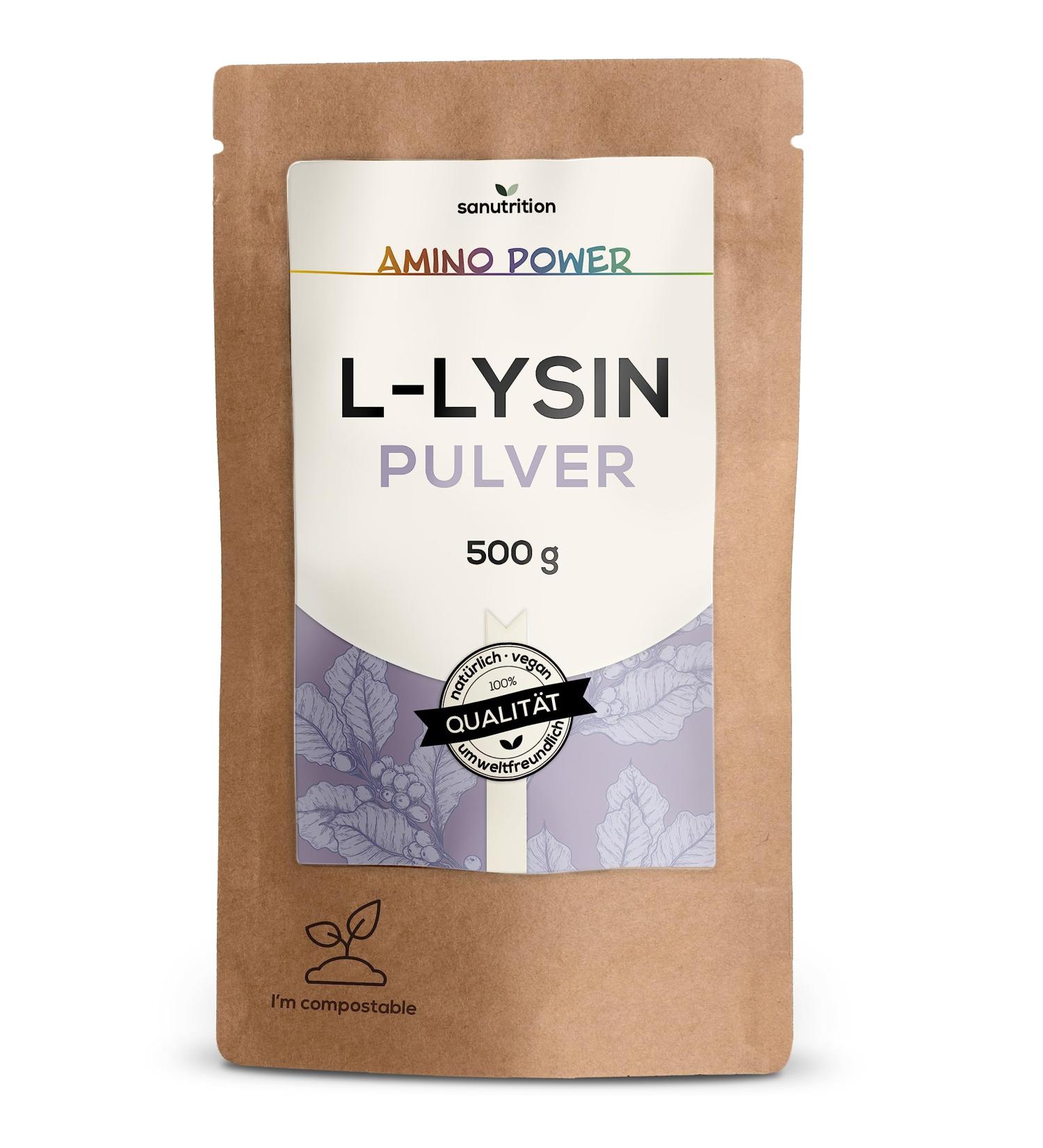 L-Lysine Powder 500g | Vegan Protinogenic Amino Acid | 100% Pure HCl | Boost Collagen Production | Laboratory Tested | Quality from Austria - Buy Online on GoSupps.com