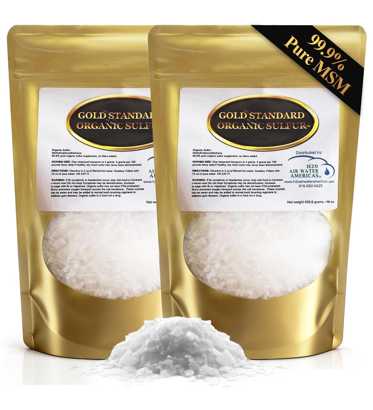 Gold Standard Organic Sulfur Crystals 2lb - 99.9% Pure MSM Crystals - High-Purity MSM Supplement Powder - Large Granular Flakes - 3rd Party Tested for Purity 2 Pound (Pack of 1) - Buy Online on GoSupps.com