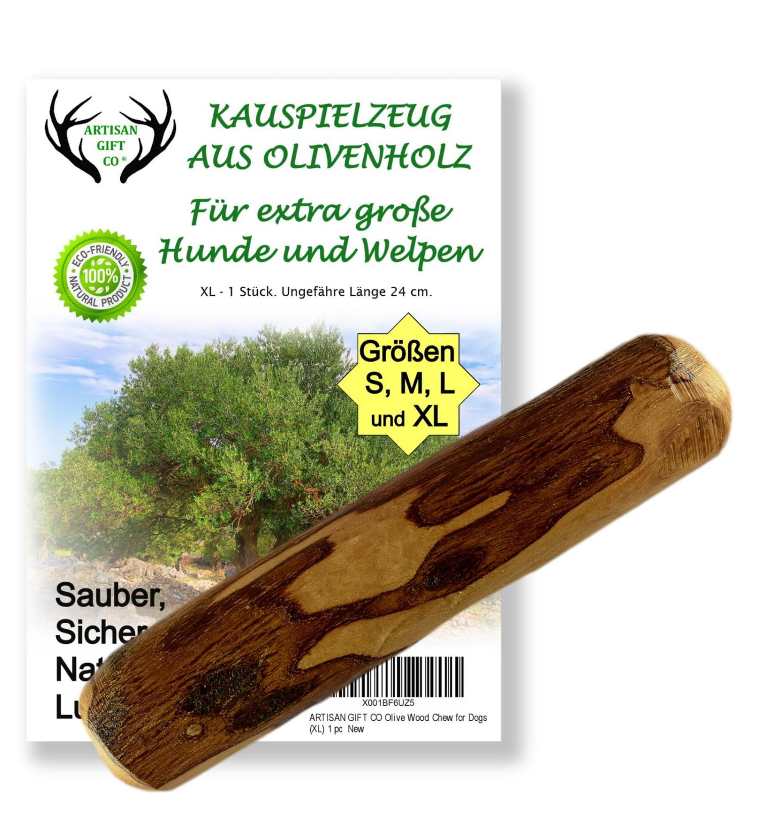ARTISAN GIFT CO Olive Wood Chew Toy for Large Dogs | 100% Natural XL (24cm) - Ideal for Dogs 40kg and Up - Buy Online on GoSupps.com