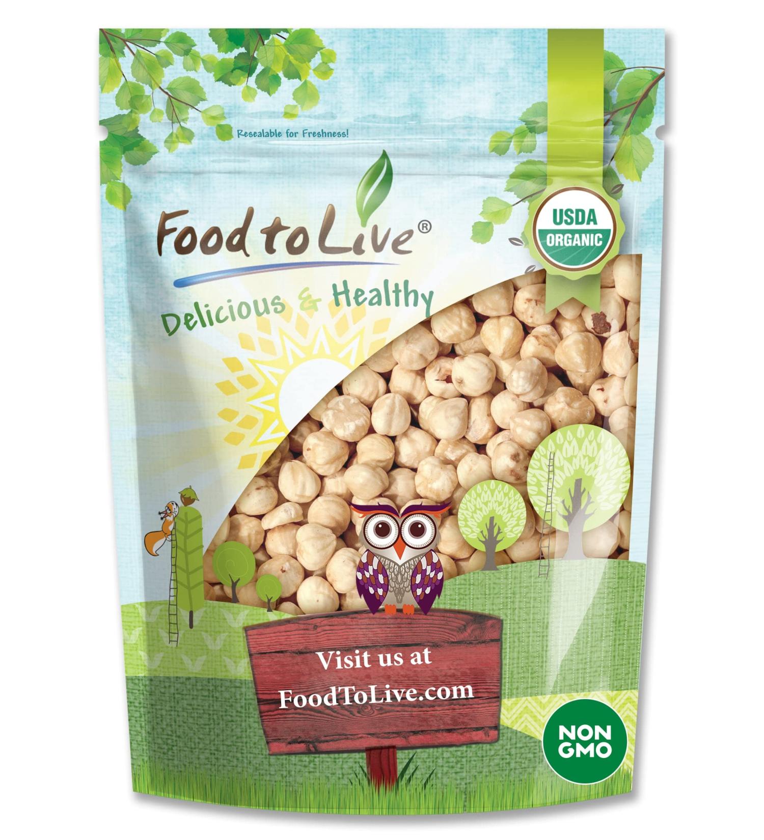 Organic Raw Blanched Hazelnuts 2 Pounds - Non-GMO Filberts - Unsalted, Unroasted, Vegan - Bulk Nuts for Desserts and Nut Butter - Protein-Rich Option - Buy Online on GoSupps.com