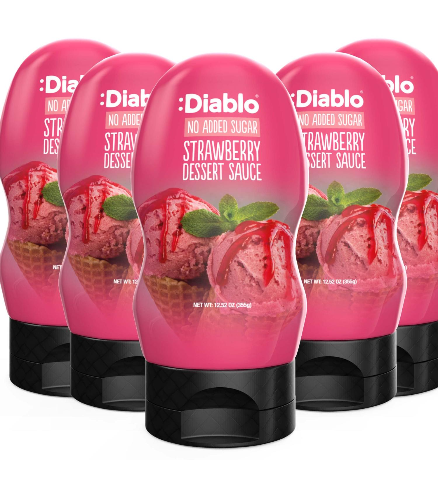 Diablo Strawberry Dessert Sauce | No Added Sugar | Gluten Free | Diabetic Friendly | Hamper Available - Perfect for Gifting | 355g - Buy Online on GoSupps.com
