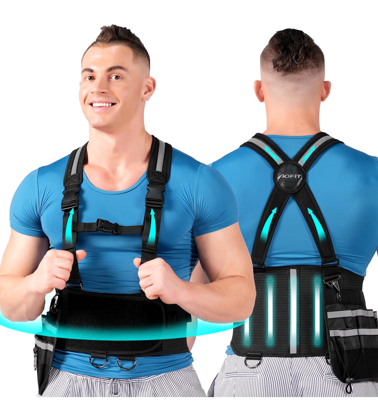 Shop Back Brace for Lower Back Pain Relief | Adjustable Support Belt for Men & Women - Medium Black for Heavy Lifting & Work - Buy Online on GoSupps.com