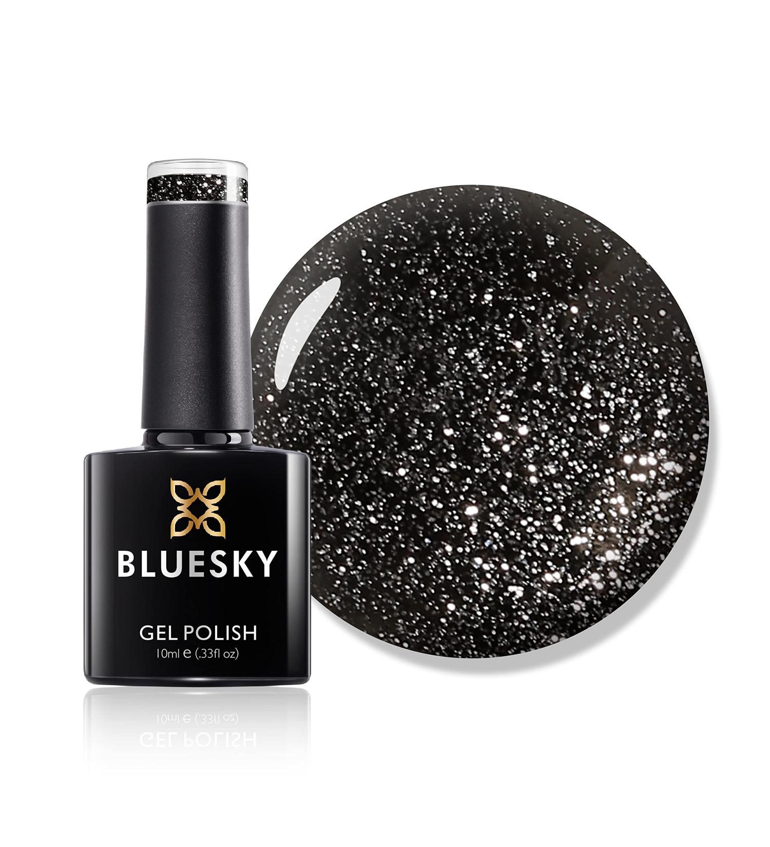 Bluesky Gel Nail Polish Abyss VIP03 Black Glitter Long Lasting Chip Resistant 10 ml (Requires Drying Under UV LED Lamp) - Buy Online on GoSupps.com