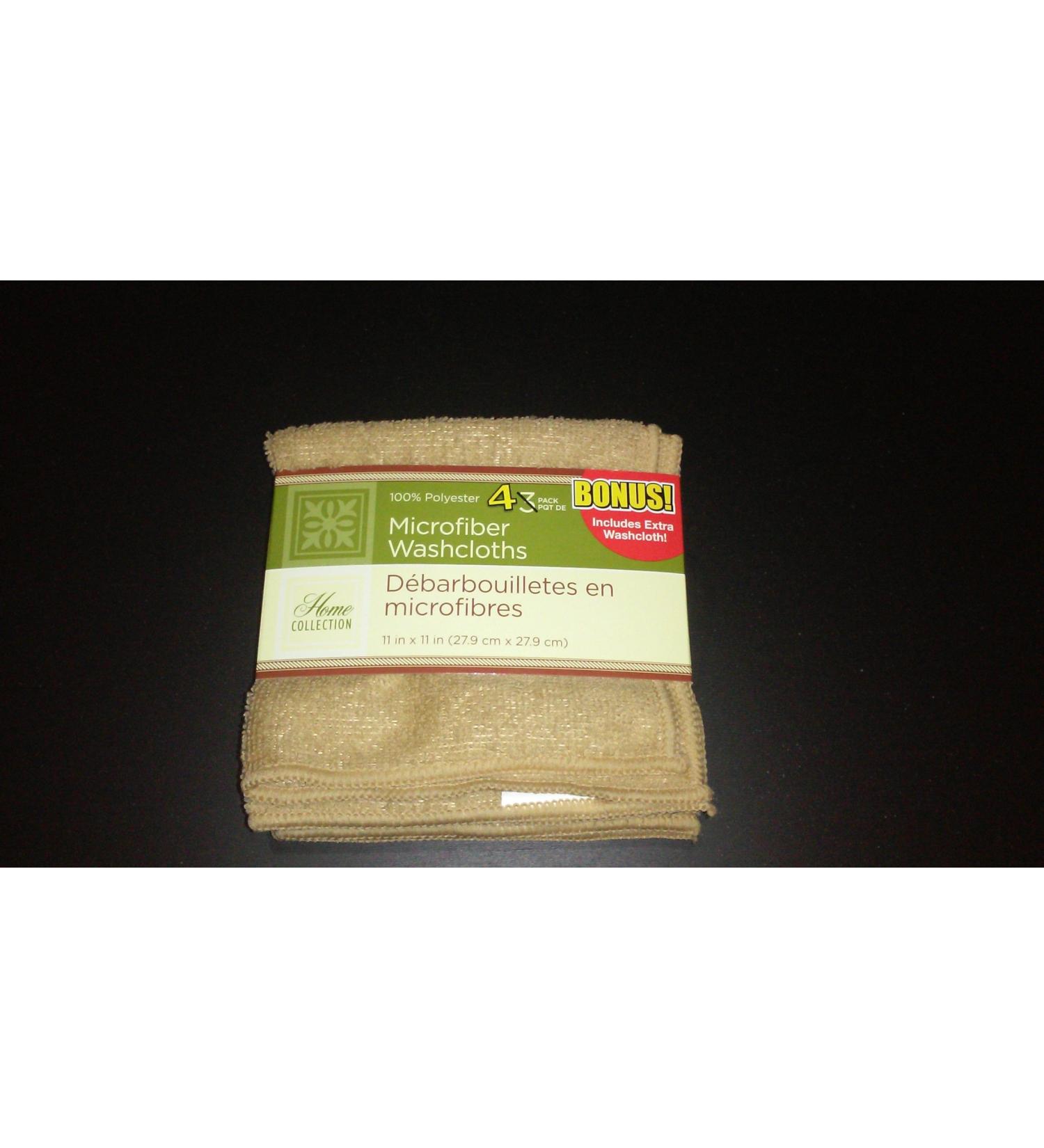 Microfiber Washcloth Pack of 3 colors may vary Plus 1 Bonus