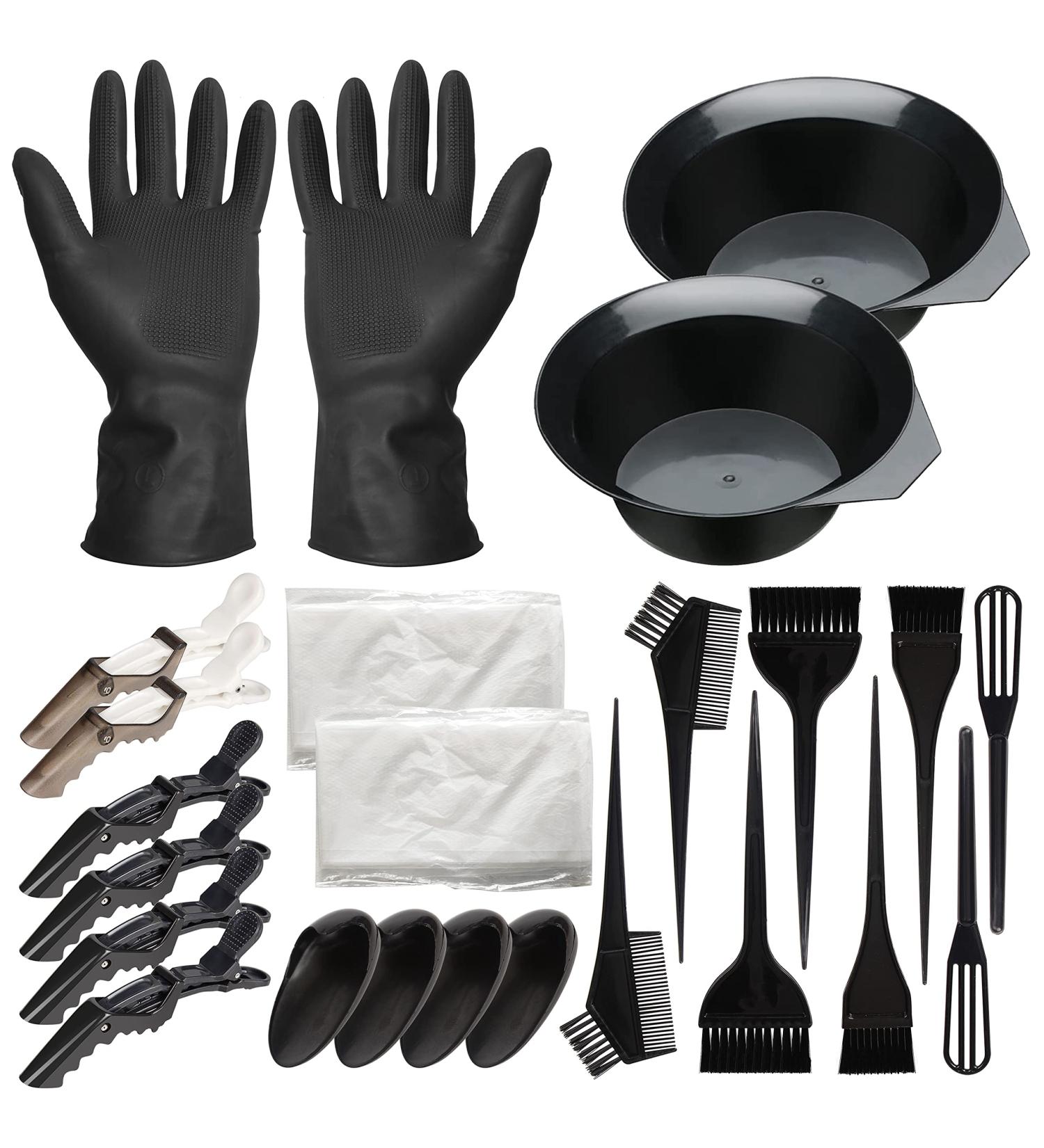 Beayuer 24 Pcs Hair Dye Coloring Kit - Professional Hair Tinting Tools Set in Black - Buy Online on GoSupps.com