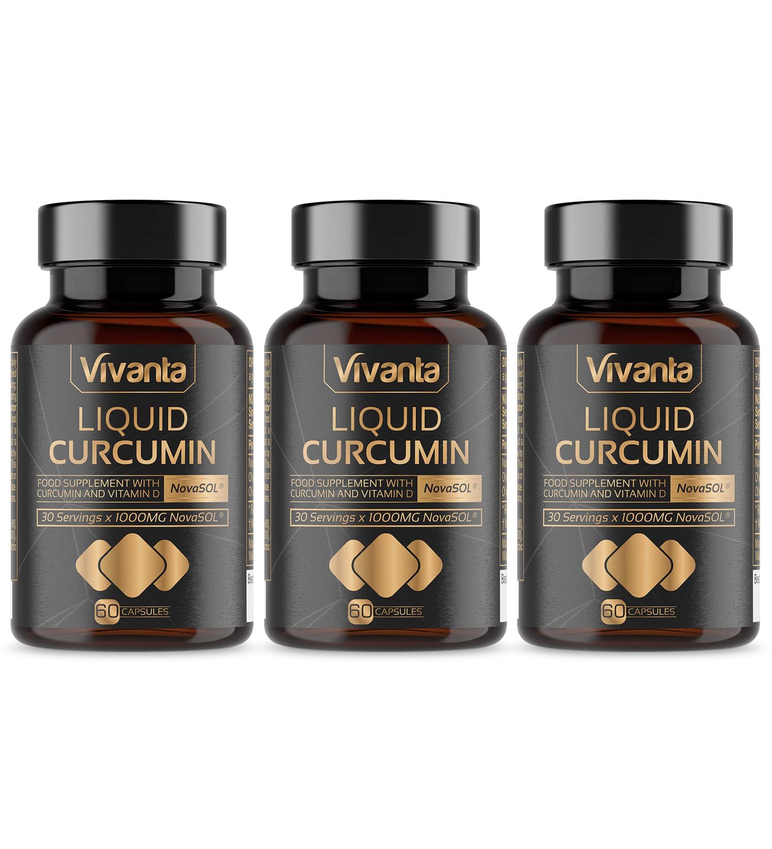 NovaSOL Liquid Curcumin Capsules - 1000mg per Serving - 90 Daily Servings - 180 Capsules - Enhanced Bioavailability - Turmeric Extract - Buy Online on GoSupps.com