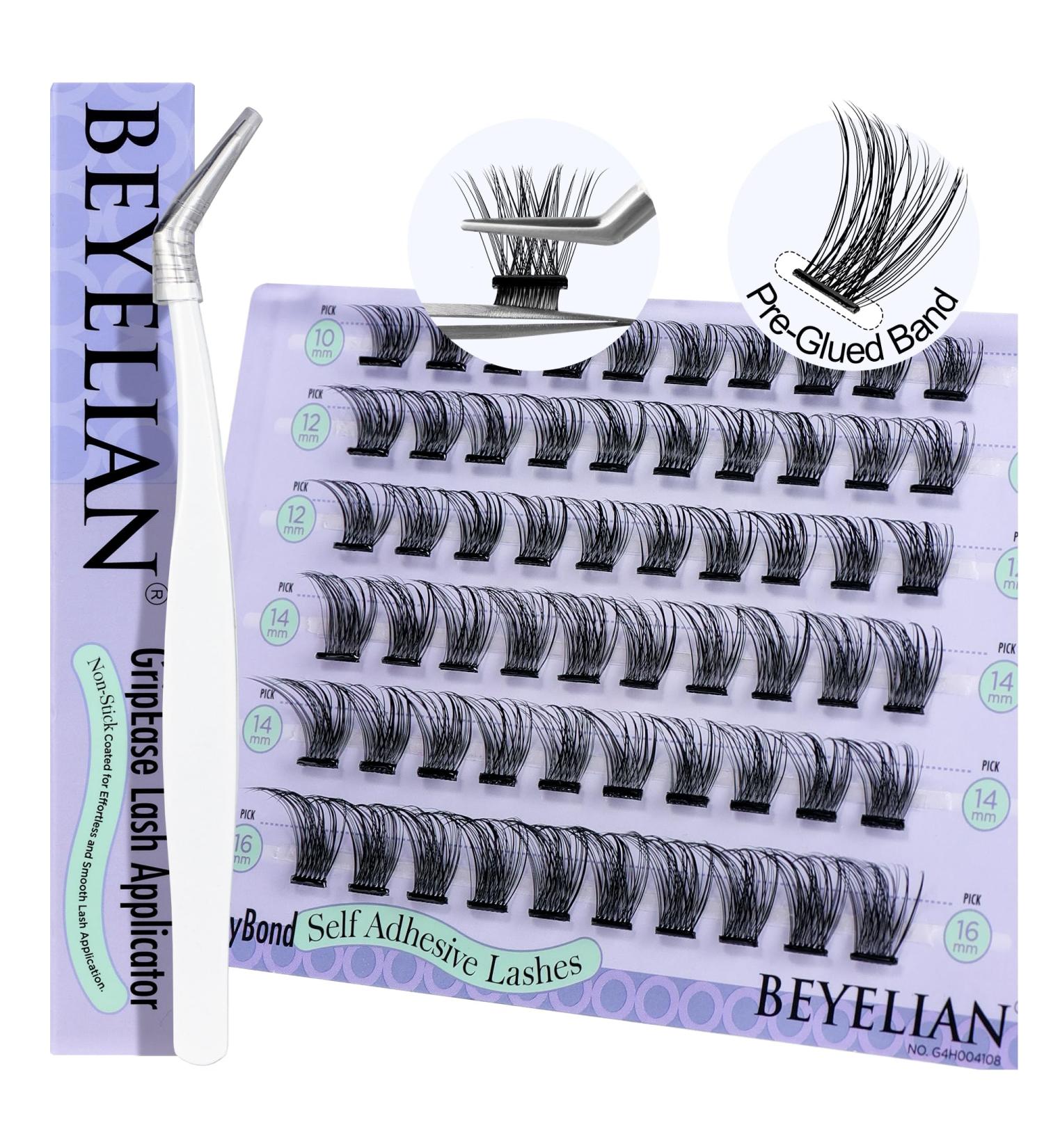 BEYELIAN Self Adhesive Eyelashes | D+ Curl Press On Lashes | 60 Pcs Waterproof DIY Lash Extension Kit - No Glue Needed - Buy Online on GoSupps.com
