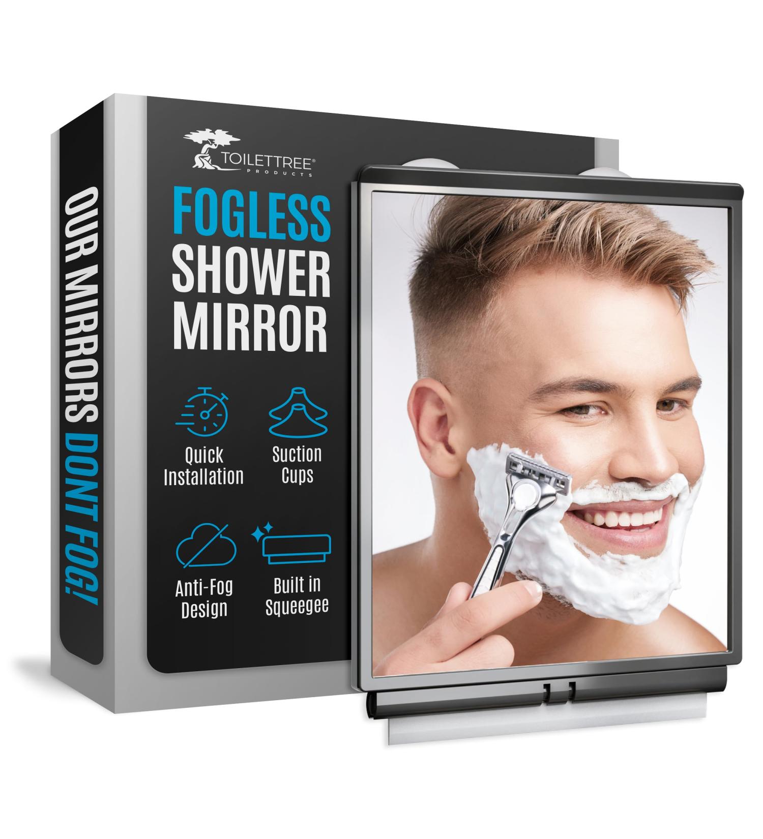 Fogless Shower Mirror with Squeegee by ToiletTree Products. Great for Travelers and College Dorm Students. Guaranteed Not to Fog. - Buy Online on GoSupps.com