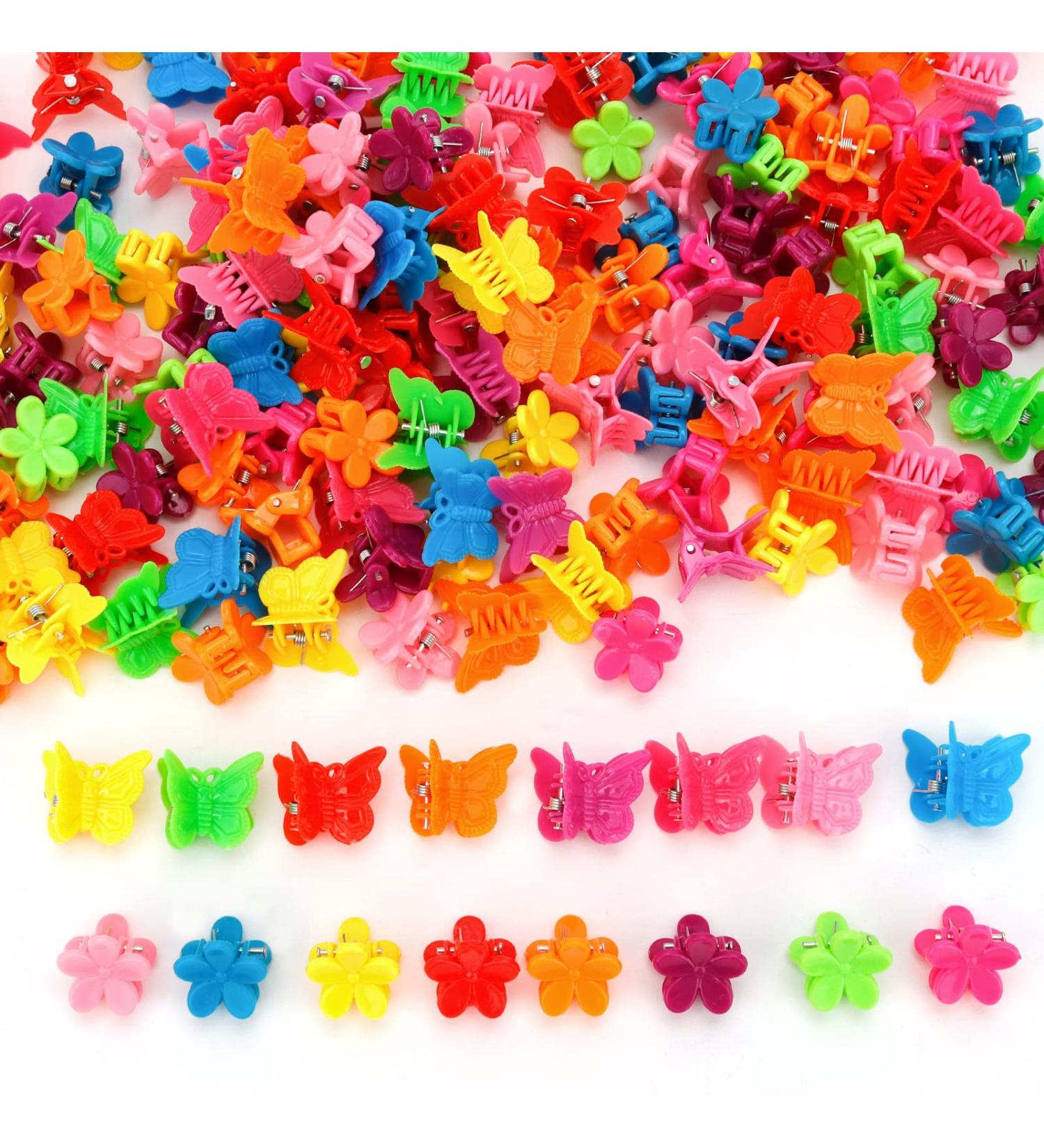 YISSION 200 Pcs Mini Hair Clips Assorted Colors - Flower, Butterfly, Claw Clips for Girls & Women - 90s Hair Accessories for School, Parties - Perfect Gifts - Buy Online on GoSupps.com