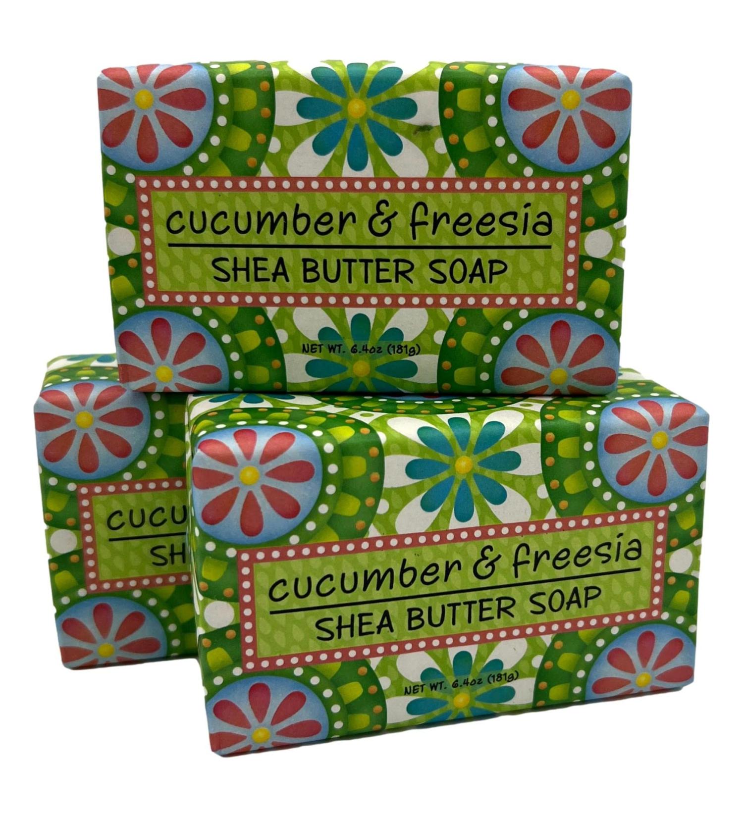Greenwich Bay 6.5 oz Garden Shea Butter 3 Bar Soaps - Cucumber & Freesia - Buy Online on GoSupps.com