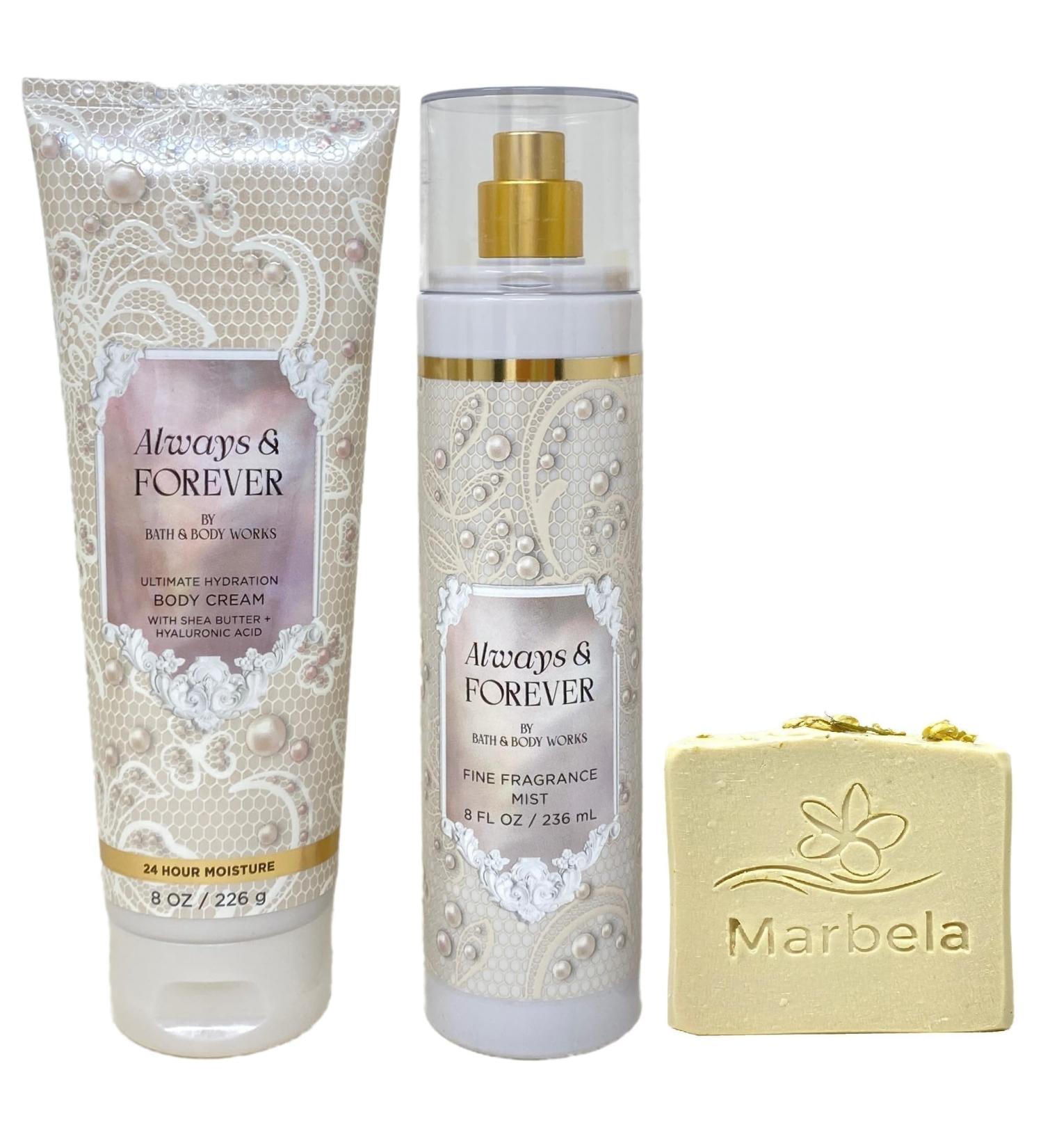 Bath & Body Works Always & Forever Body Cream and Fragrance Mist Duo Set with a Wild Jasmine Bar Soap - Full Size - Buy Online on GoSupps.com