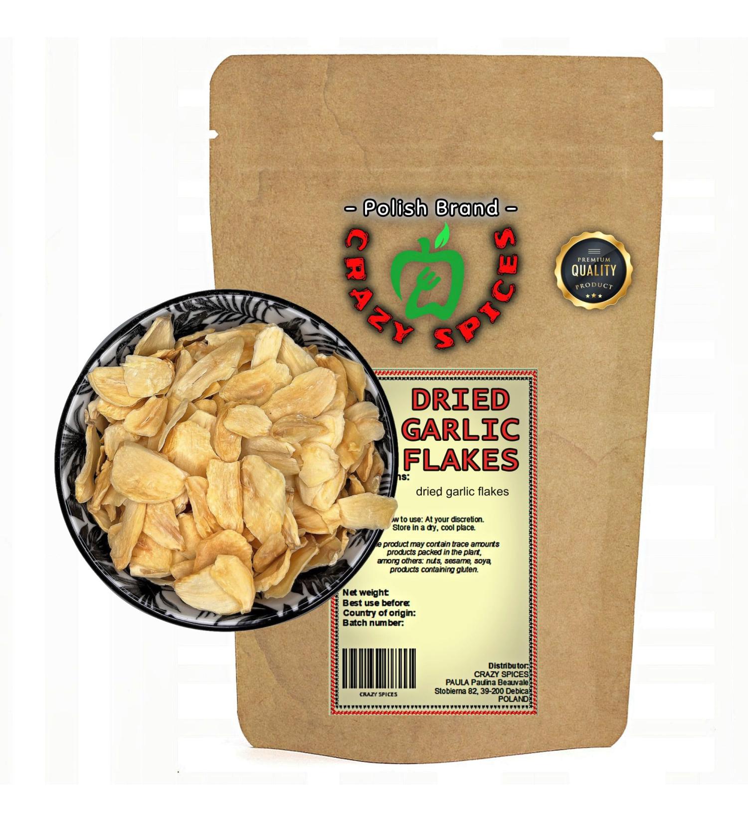 CRAZY SPICES Garlic flakes | Spice 100 g | Garlic chips | Garlic sliced | for cooking 100g