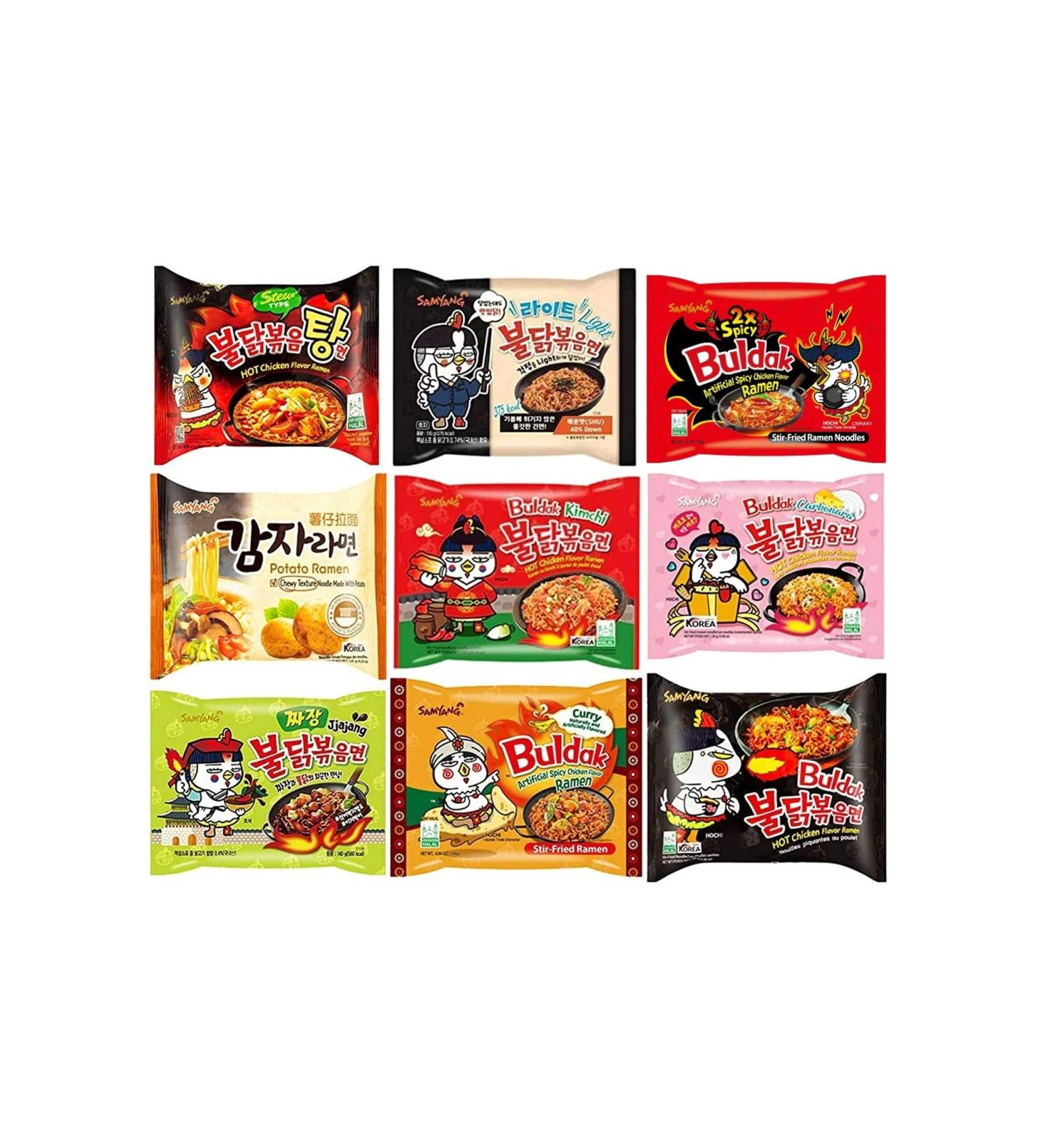 CNMART Samyang Korean Assorted Top Spicy Ramen Instant Noodles Challenge (Pack of 10) - Buy Online on GoSupps.com