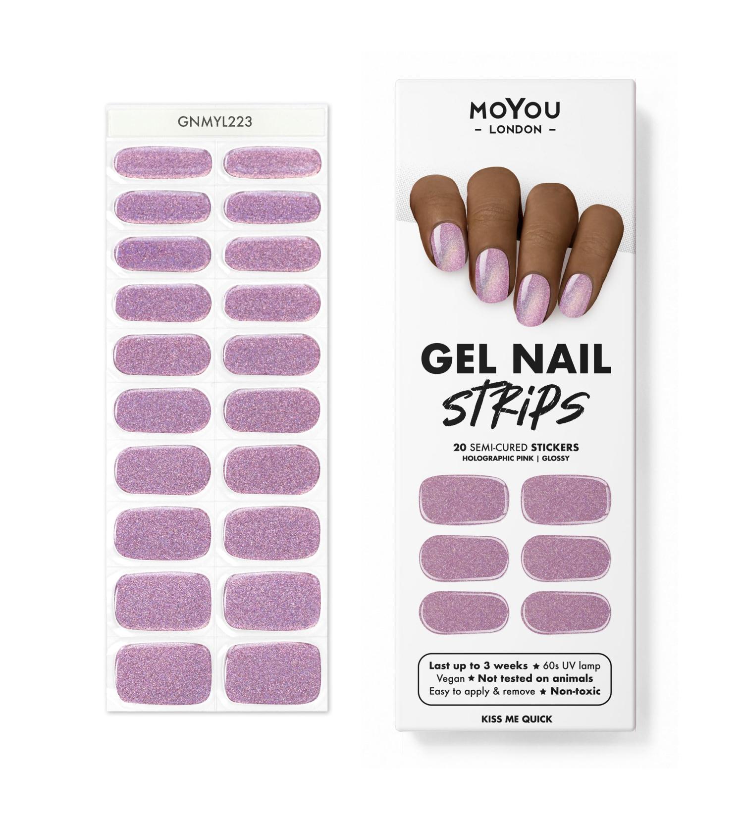 MOYOU LONDON Semi-Cured UV Gel Strips - 20 Pieces for Salon Quality Mani - Kiss Me Quick | International Shipping Available - Buy Online on GoSupps.com
