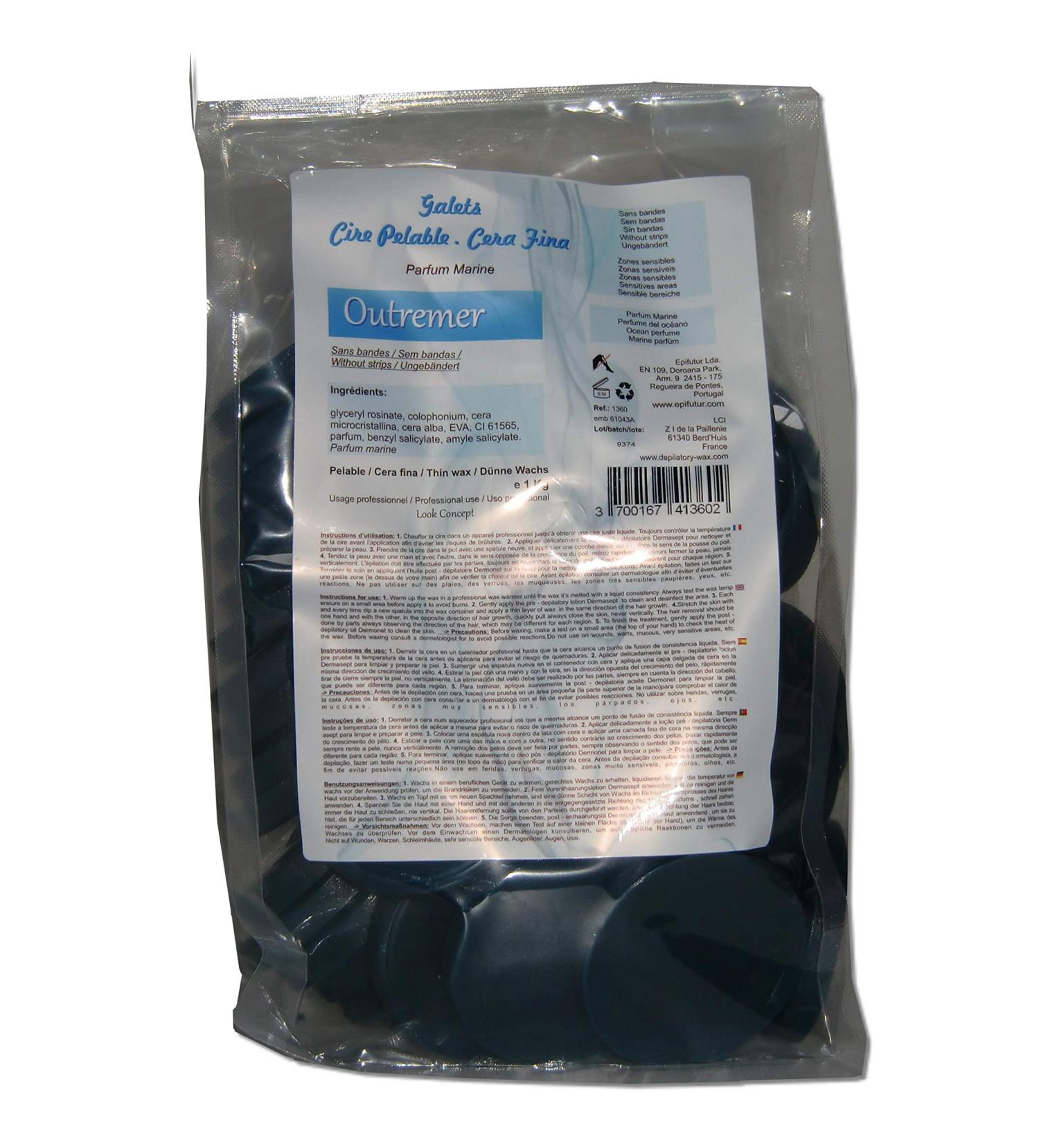 Storepil - 1 kg pebbles of OUTREMER PEELABLE depilatory wax for hair removal without strips