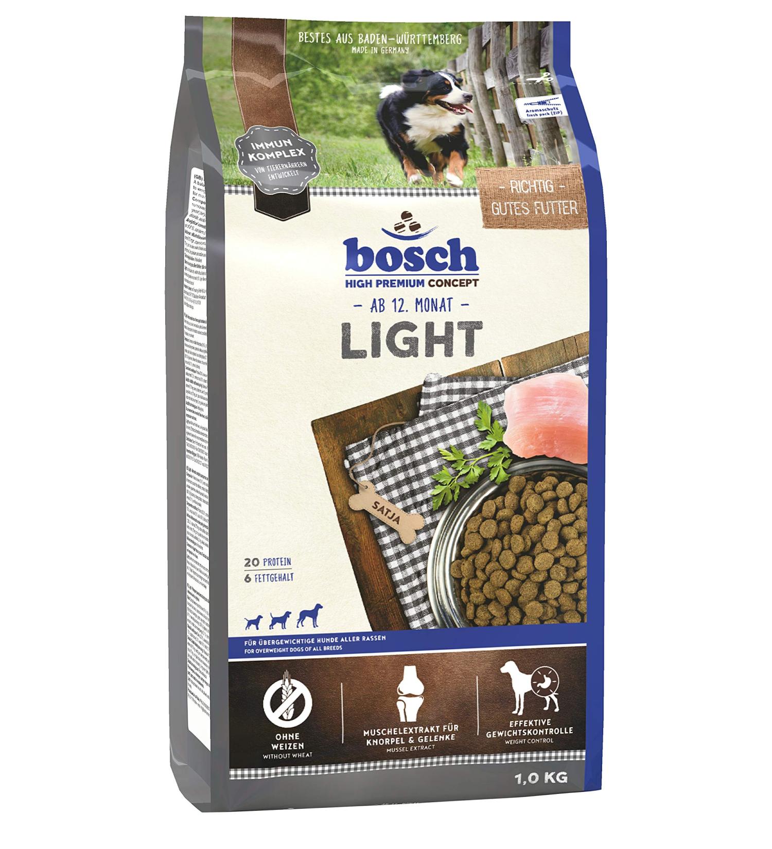 Bosch HPC Light Dry Dog Food for Overweight Dogs | 1 kg Pack | Healthy Nutrition for All Breeds - Buy Online on GoSupps.com